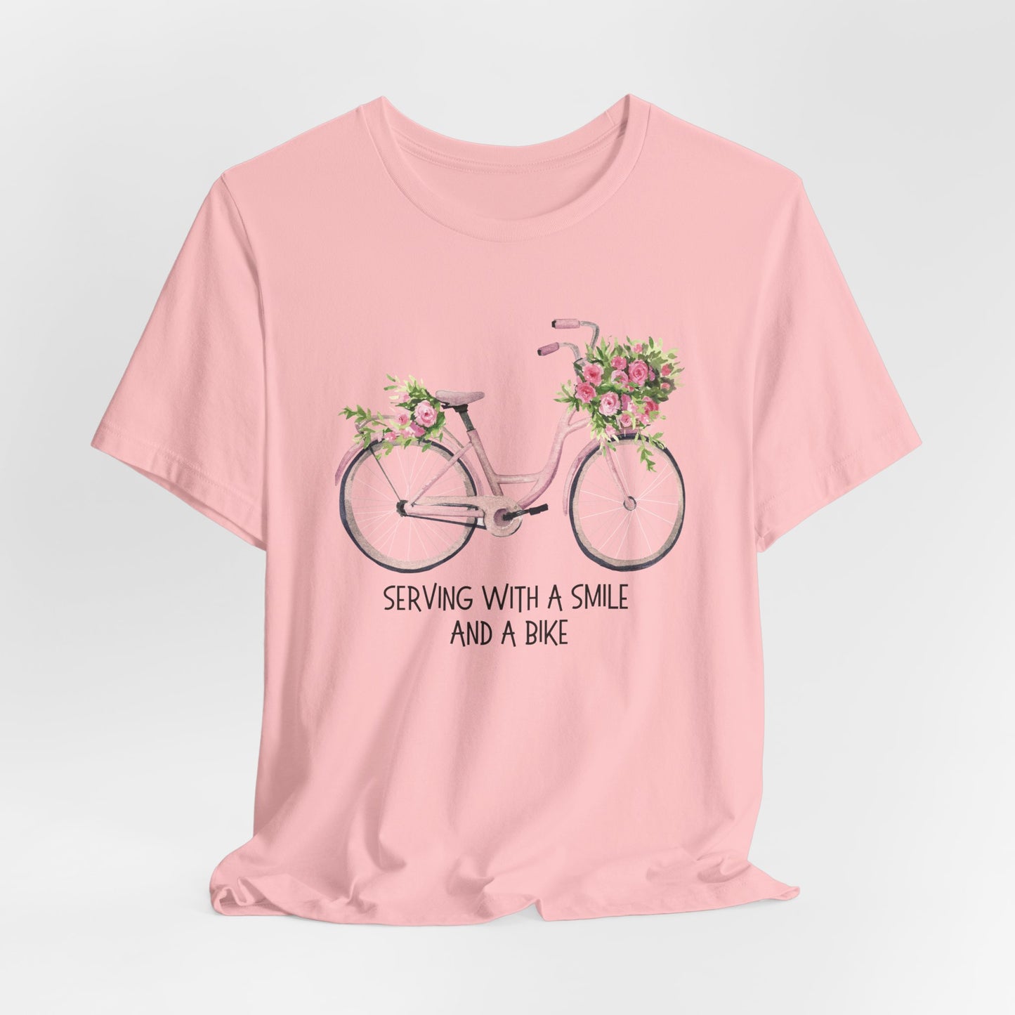 Serving With A Smile and A Bike Christian Tshirt
