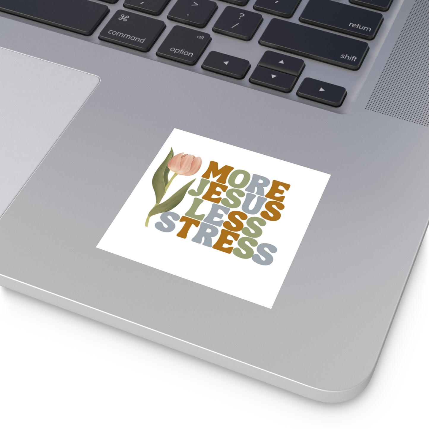 More Jesus Less Stress Sticker with Inspirational Message Christian Sticker
