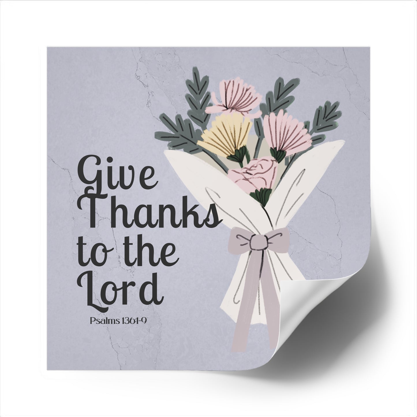 Thank You Sticker in Lavender Christian Sticker Great Thanksgiving Sticker