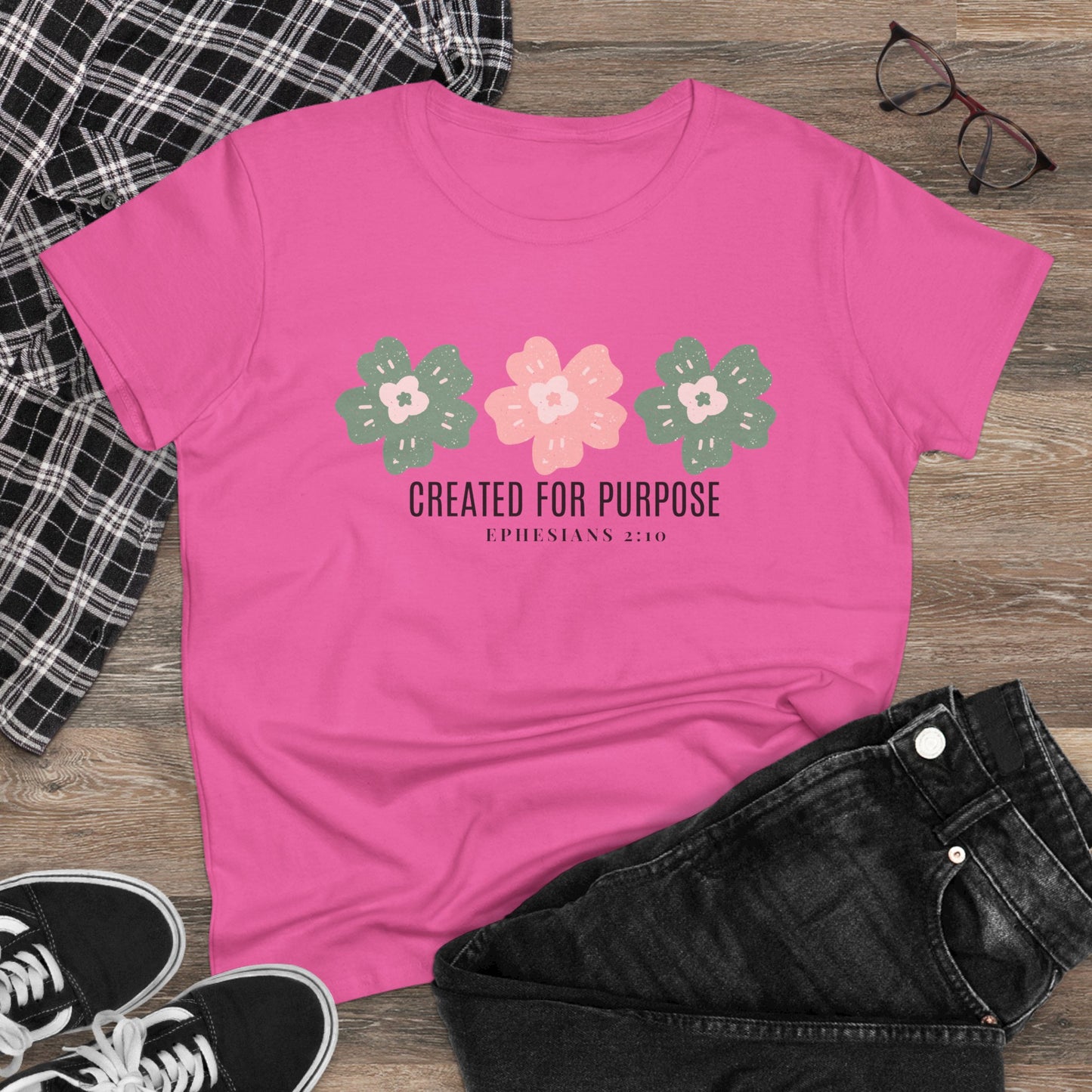 Created for Purpose Women's Midweight Cotton Christian Tshirt