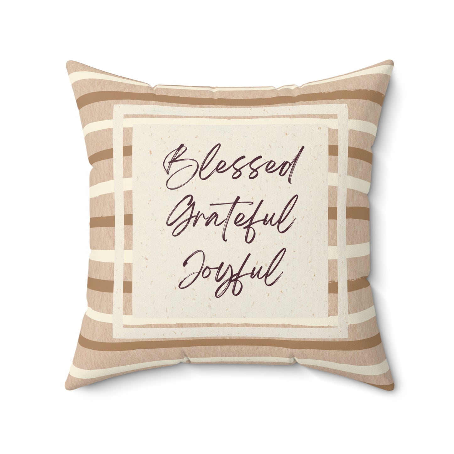 Blessed Grateful Joyful Christian Inspirational Pillow