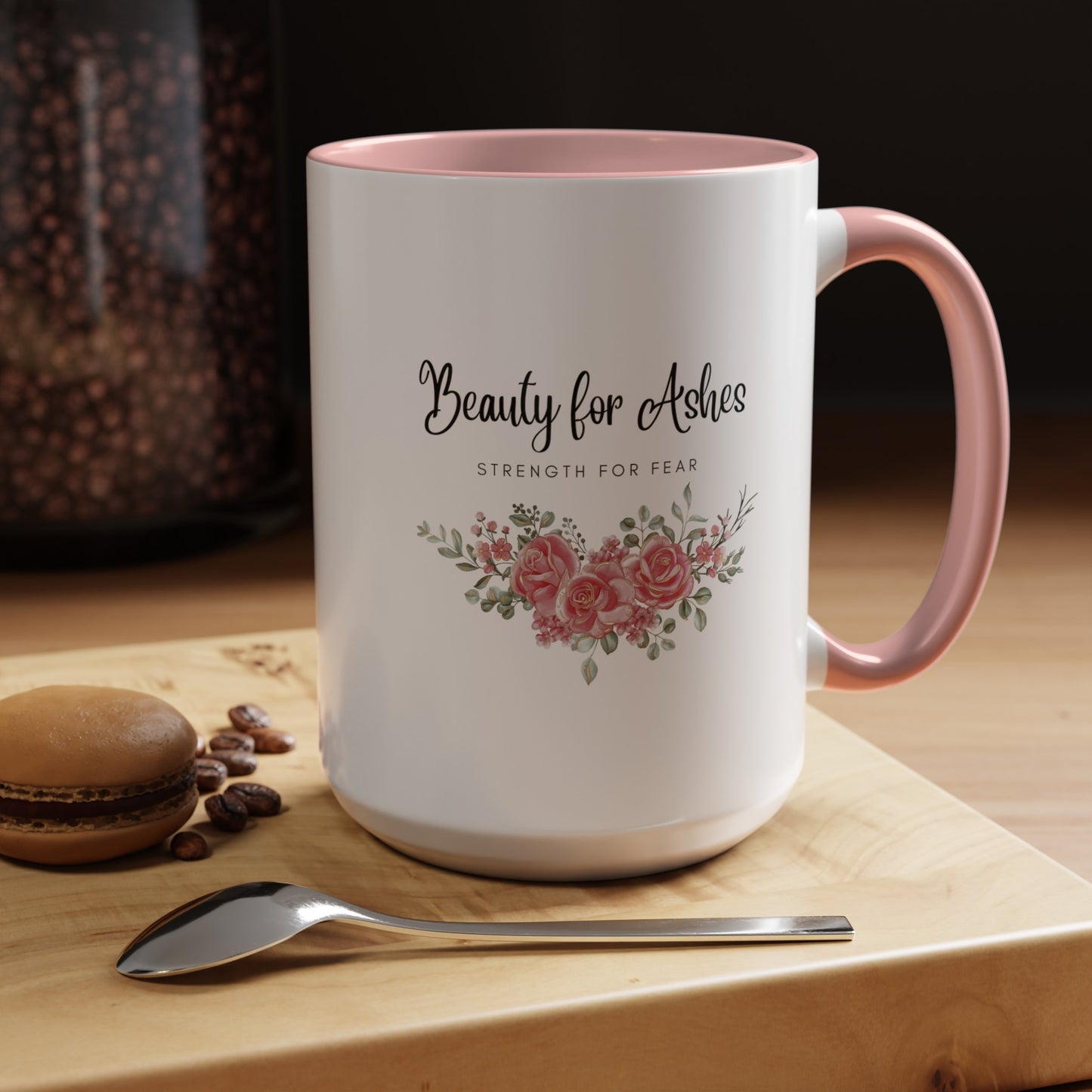 Beauty for Ashes Mug with Bible Verse Christian coffee mugs for Mom Christian Coffee Mug with Inspirational Message Accent Coffee Mug in 11oz Coffee Mug in 15 oz for coffee lovers