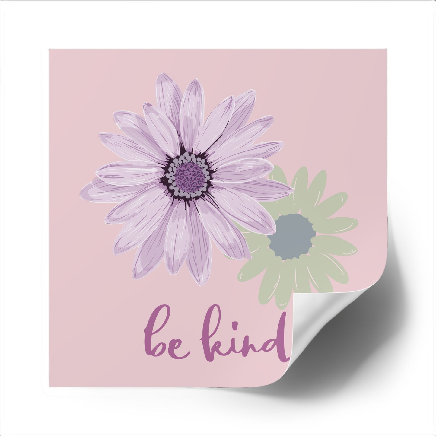 Be Kind Sticker with Bible Verse Square Sticker Be Kind Christian Sticker- Pink