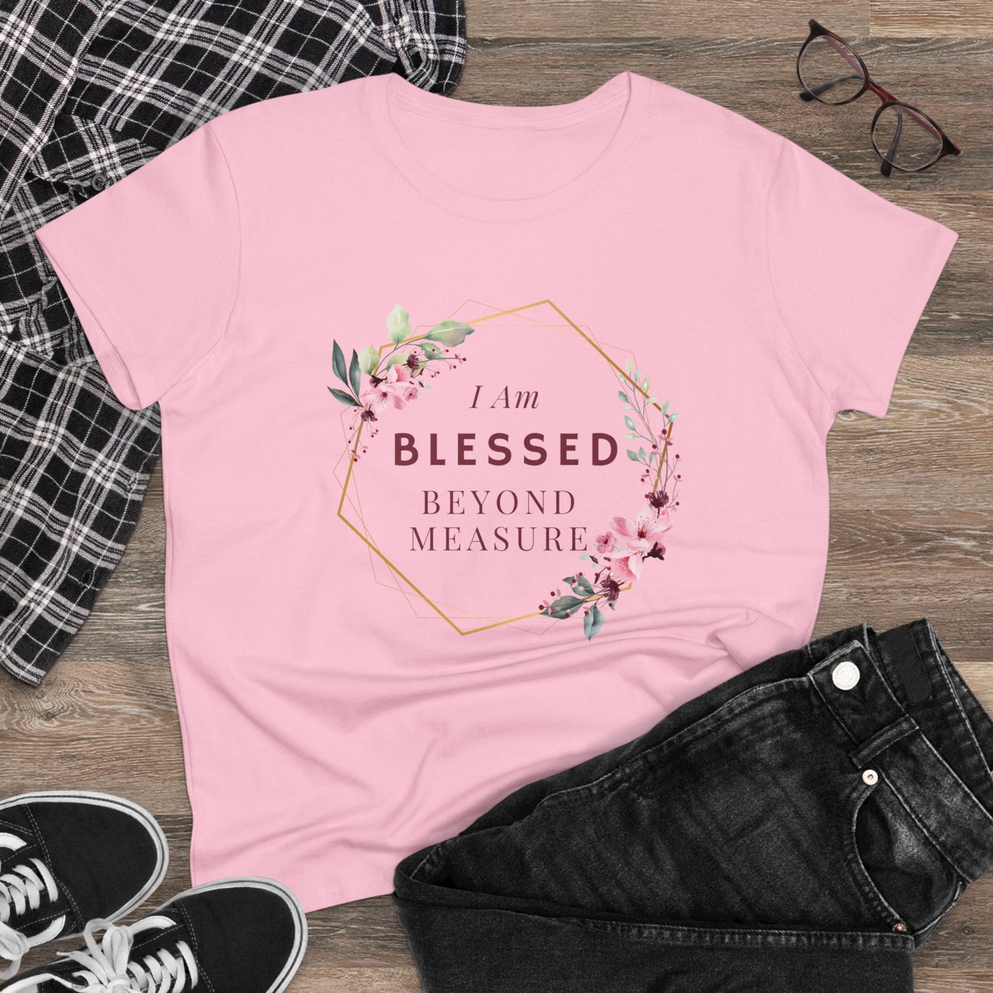 Blessed Beyond Measure Women's Midweight Cotton Christian Tshirt