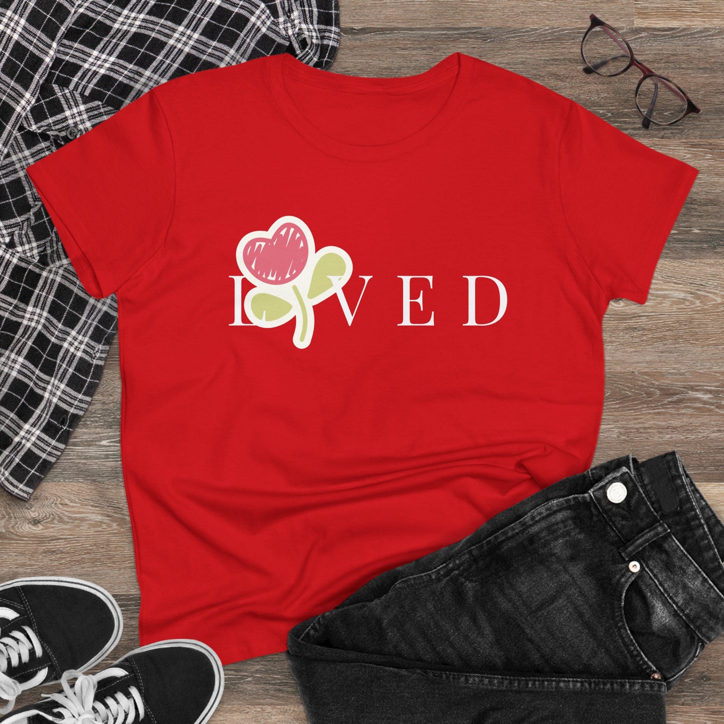 Loved Women's Midweight Cotton Tshirt