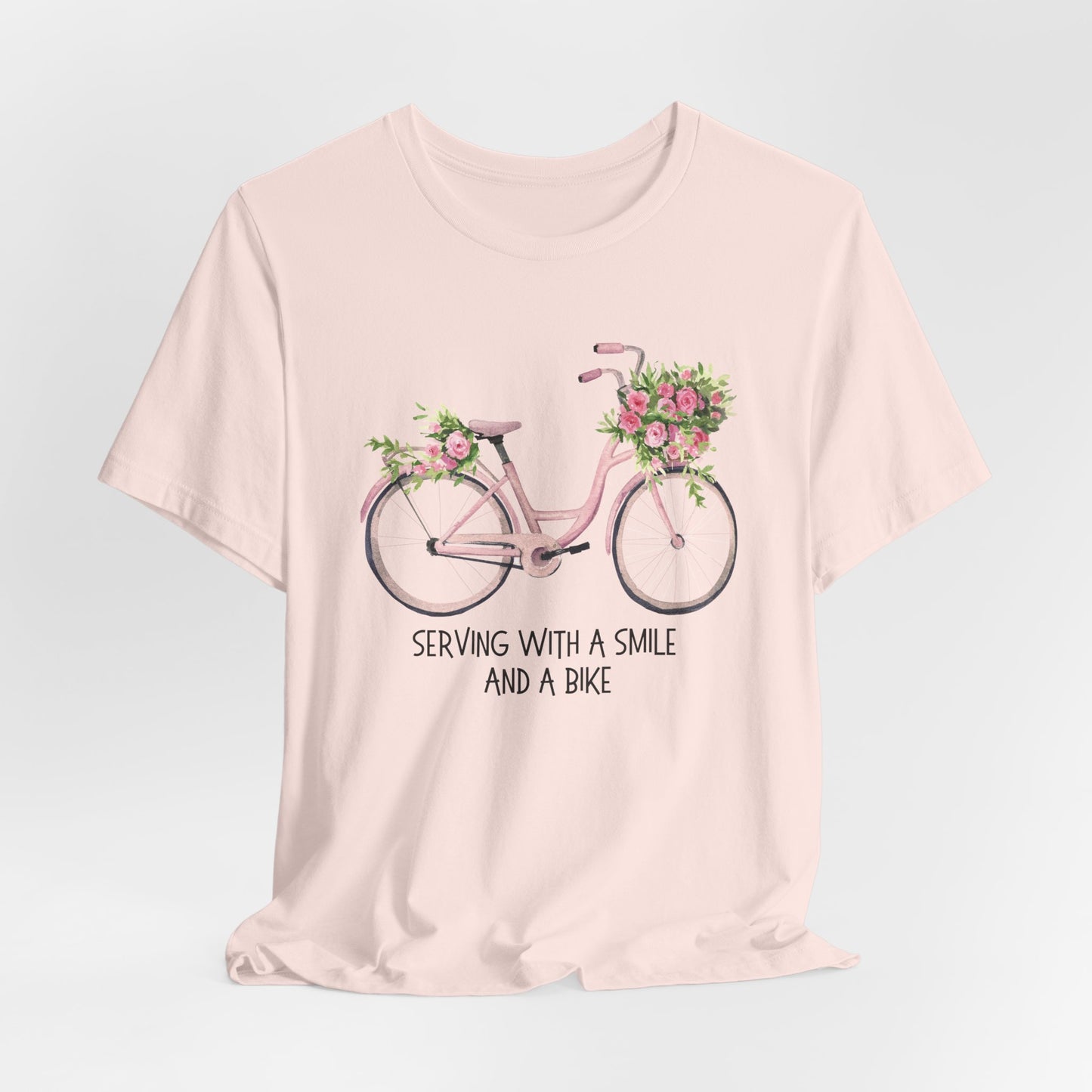 Serving With A Smile and A Bike Christian Tshirt