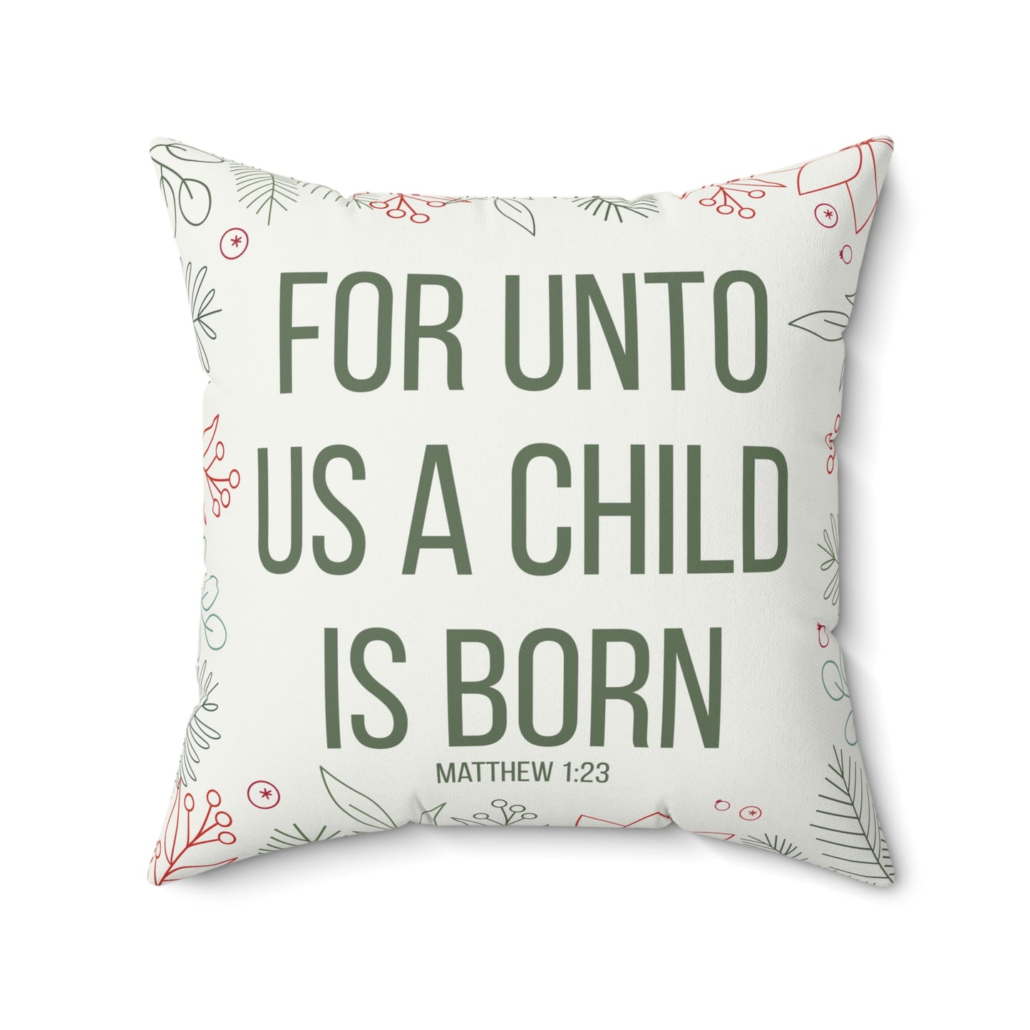 A Child Is Born Christian Christmas Pillow Holiday Home Decor Throw Pillow