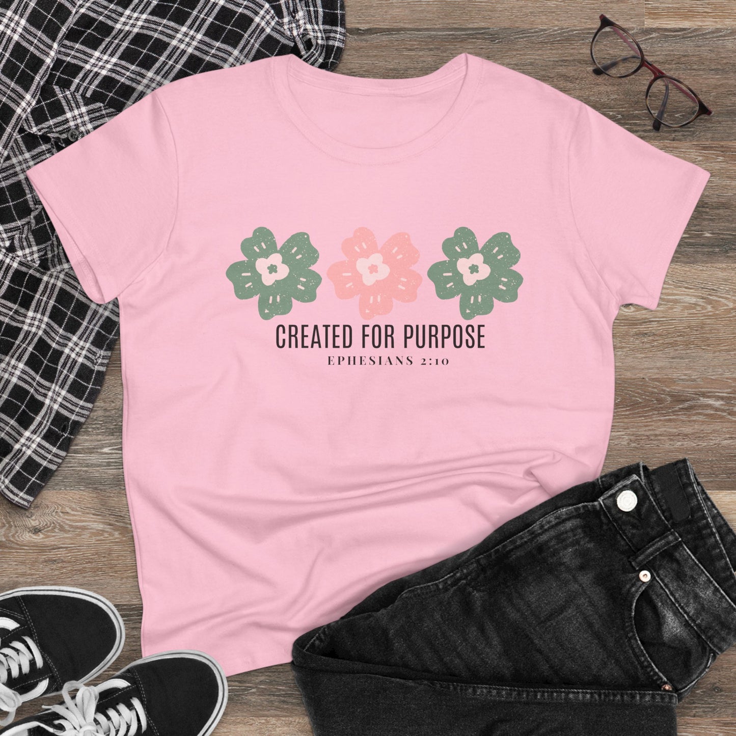 Created for Purpose Women's Midweight Cotton Christian Tshirt