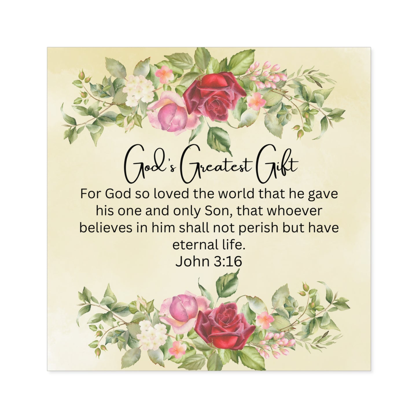 Christian Sticker, God's Greatest Gift, Bible Verse Christian Easter Sticker