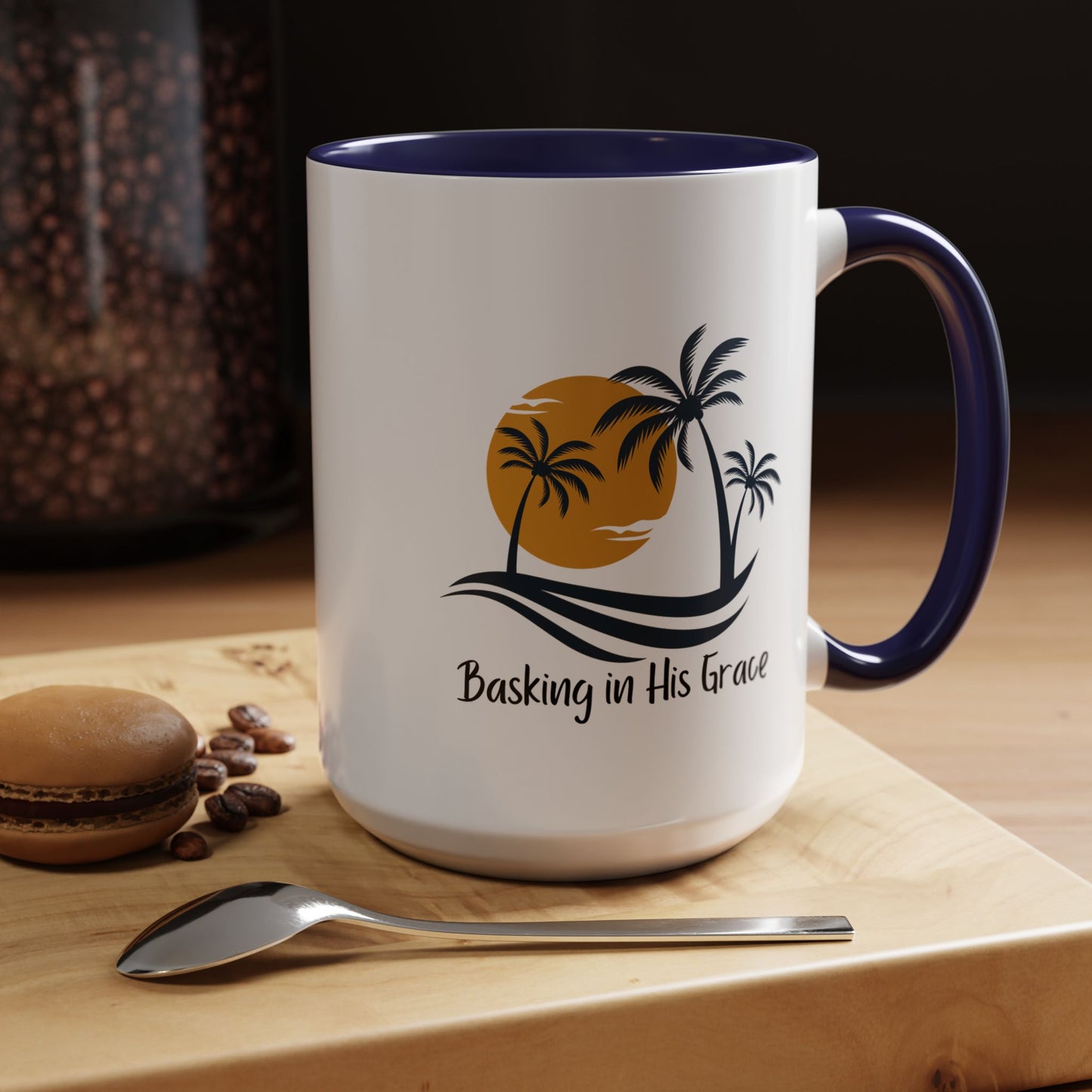 Basking In His Grace Christian coffee mug