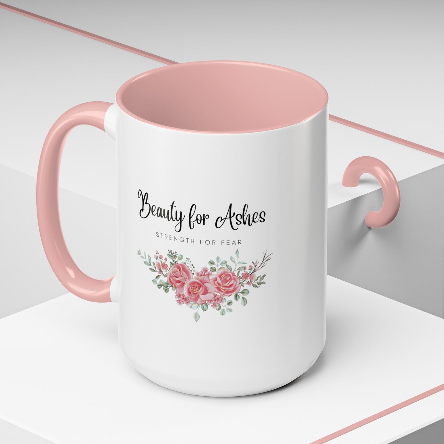 Beauty for Ashes Mug with Bible Verse Christian coffee mugs for Mom Christian Coffee Mug with Inspirational Message Accent Coffee Mug in 11oz Coffee Mug in 15 oz for coffee lovers