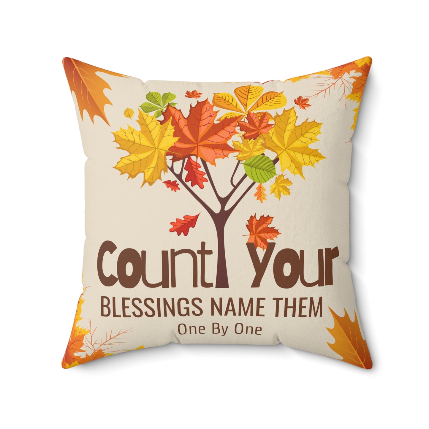 Count Your Blessings Thanksgiving Christian Pillow