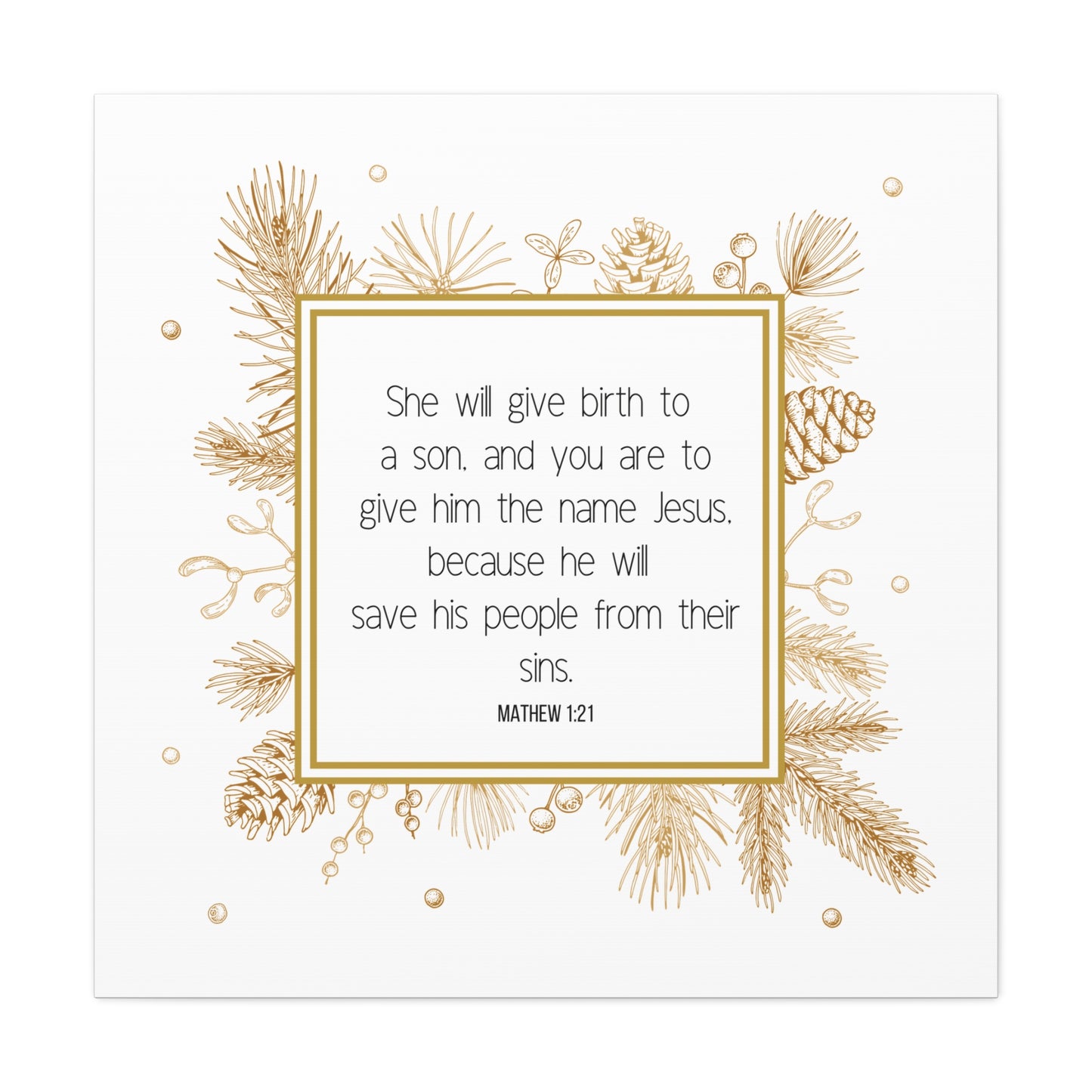 Jesus the Greatest Gift, Nativity Scripture on Canvas, Religious Holiday Decoration, Matte Stretched 1.25