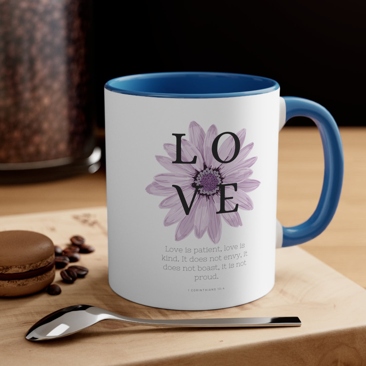 Love Is Christian Mug with Bible Verse Accent Coffee Mug, 11oz
