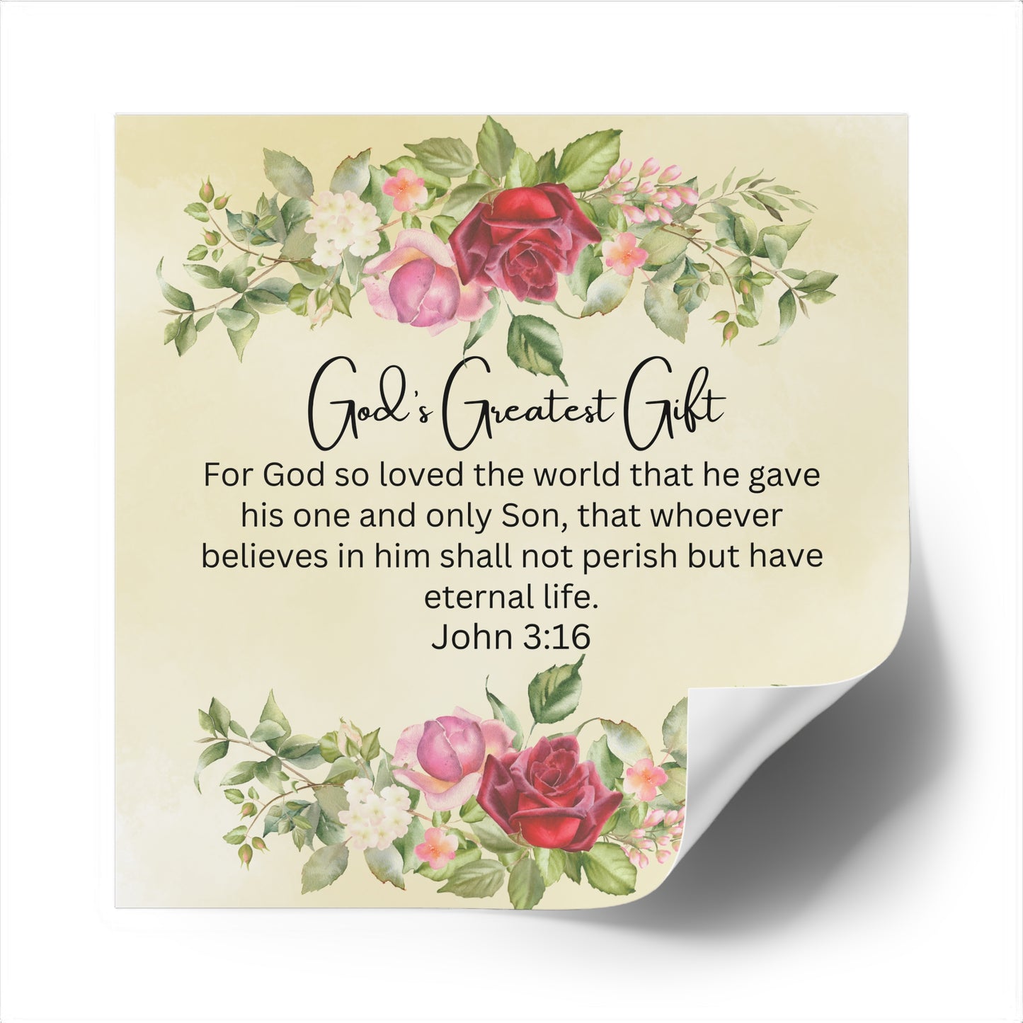 Christian Sticker, God's Greatest Gift, Bible Verse Christian Easter Sticker