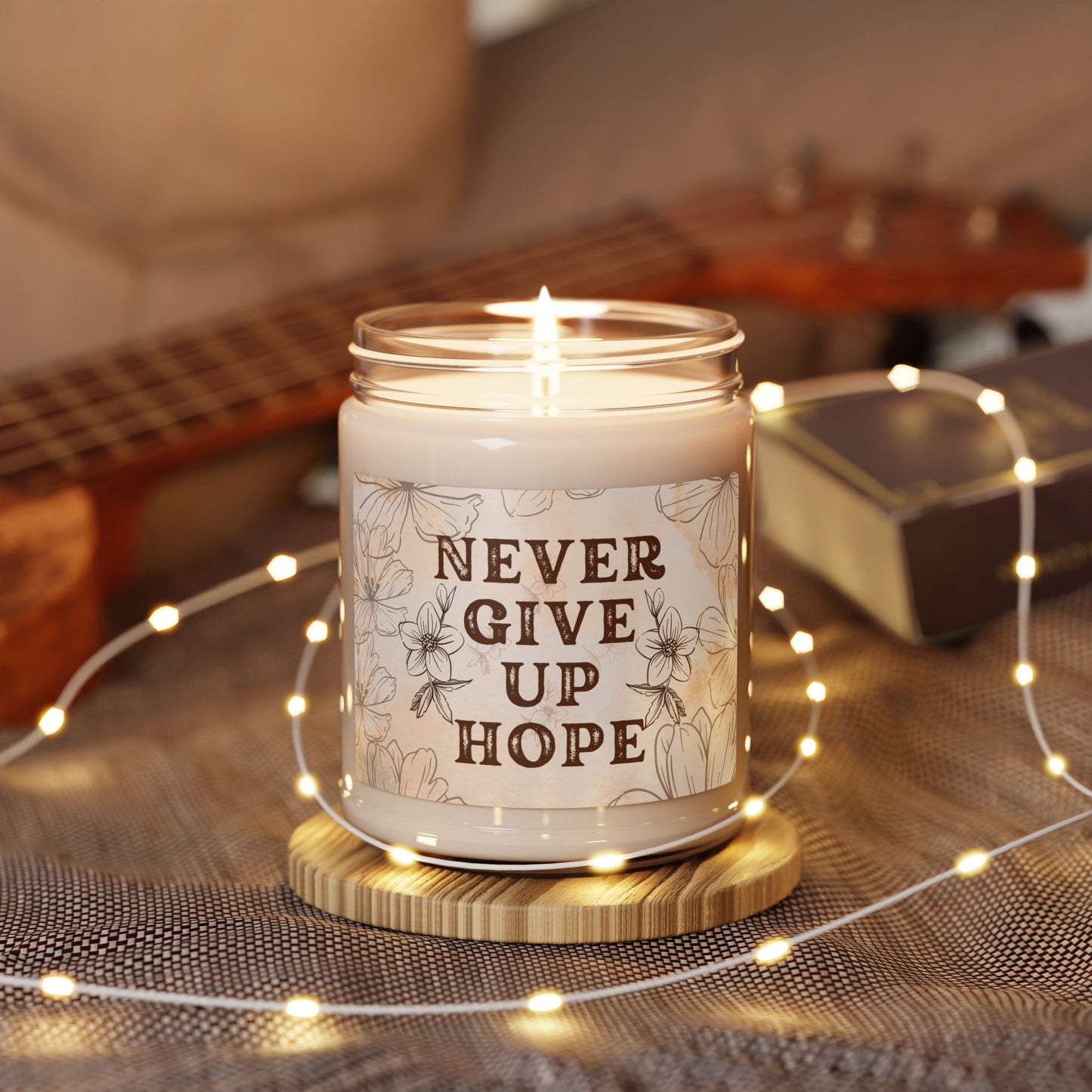 Never Give Up Hope Christian Candle