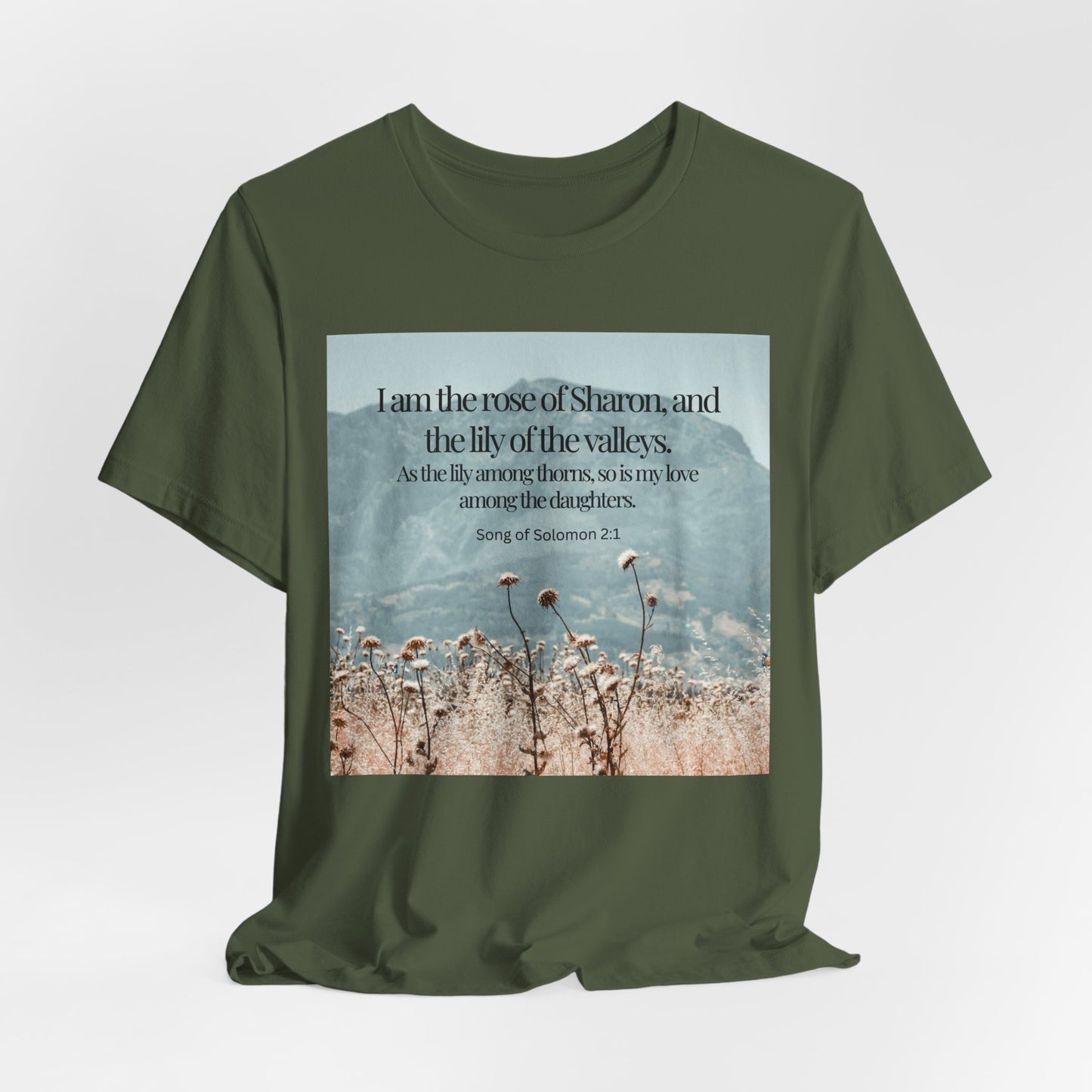 Rose of Sharon Christian Tshirt with Scripture