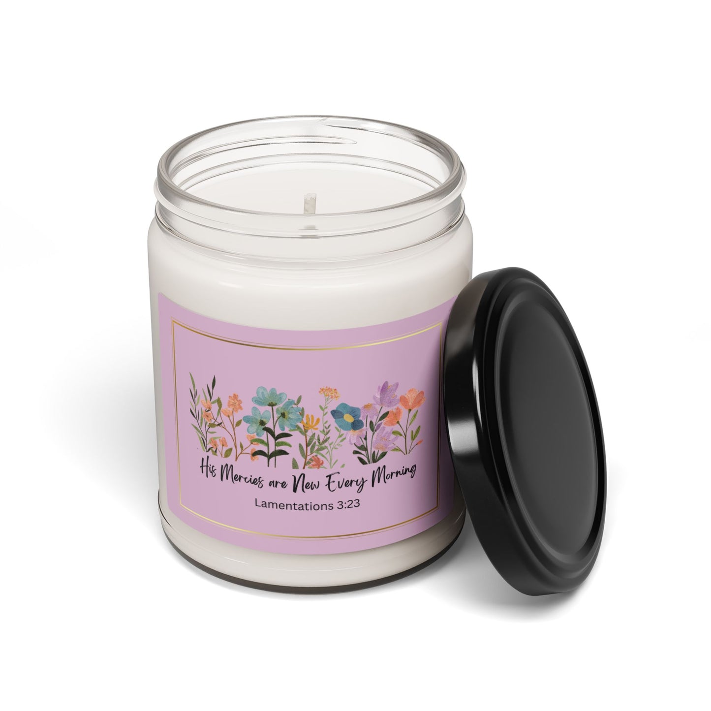 His Mercies are New Every Morning Christian Candle