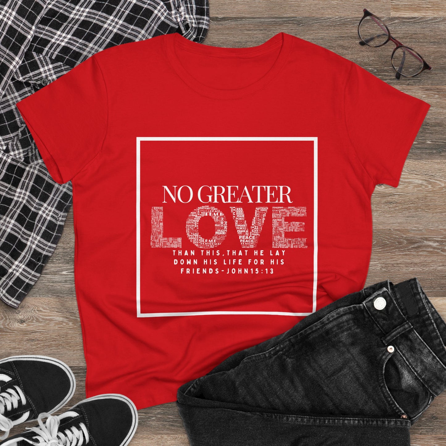 No Greater Love Women's Midweight Cotton Tshirt