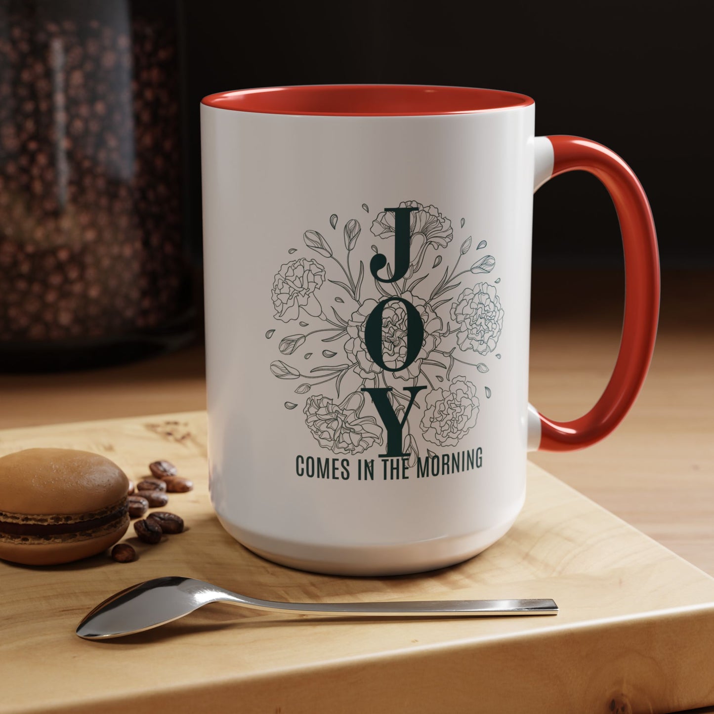 Joy In the Morning Christian coffee mug