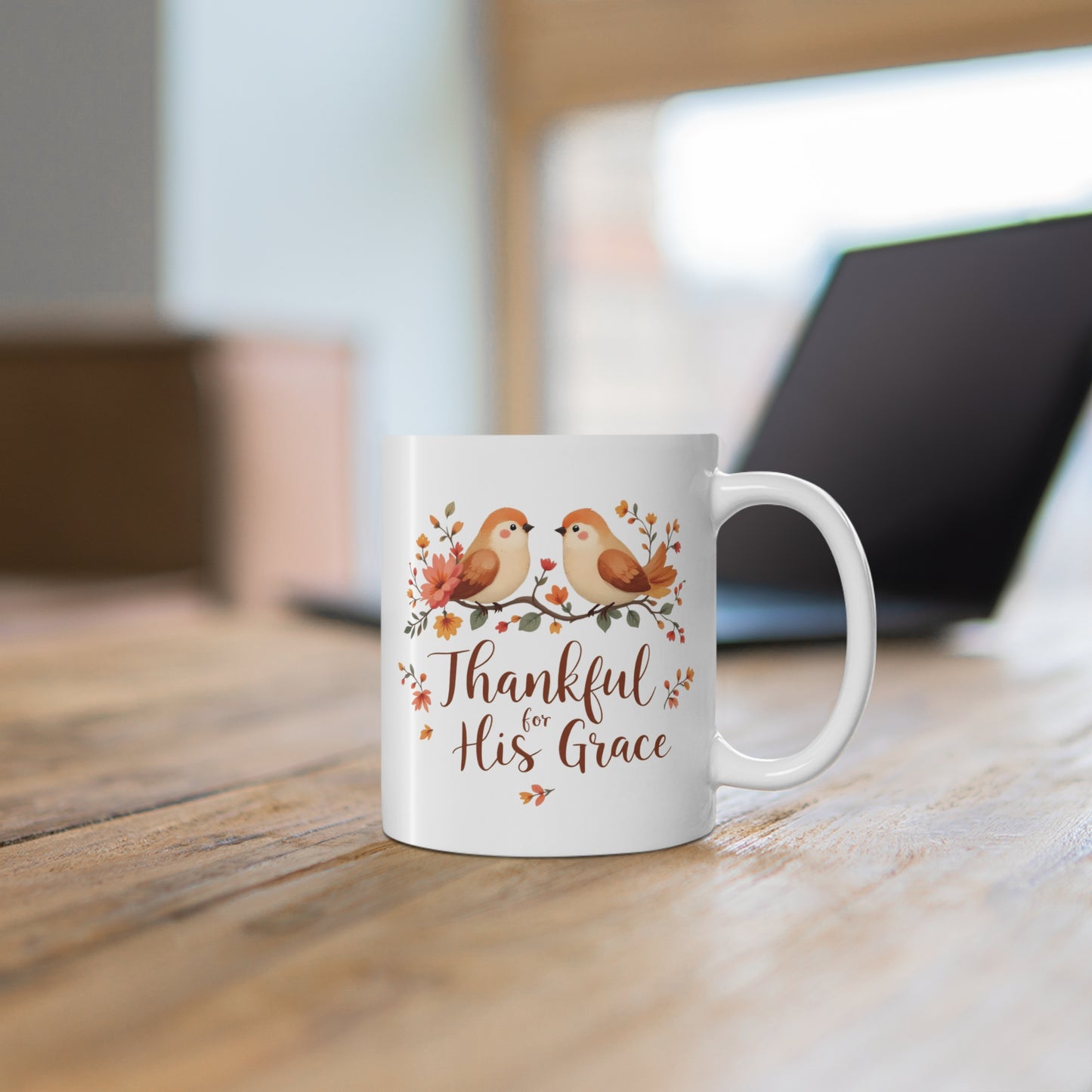 Thankful for His Grace Mug, Christian Coffee Mug, Thanksgiving Mug, Thanksgiving Christian Coffee Mug 11oz