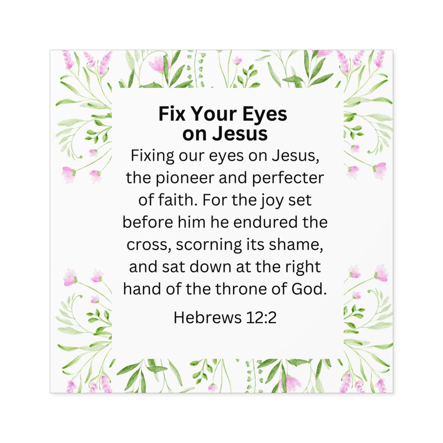 Fix Your Eyes on Jesus Christian Devotional Sticker