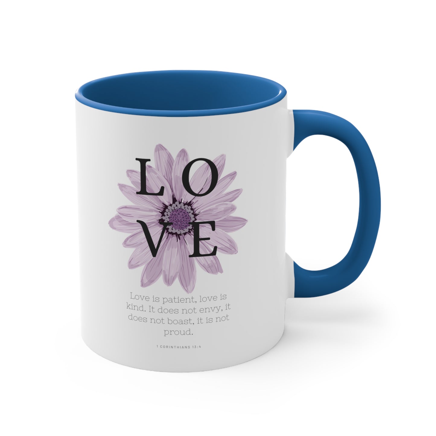 Love Is Christian Mug with Bible Verse Accent Coffee Mug, 11oz