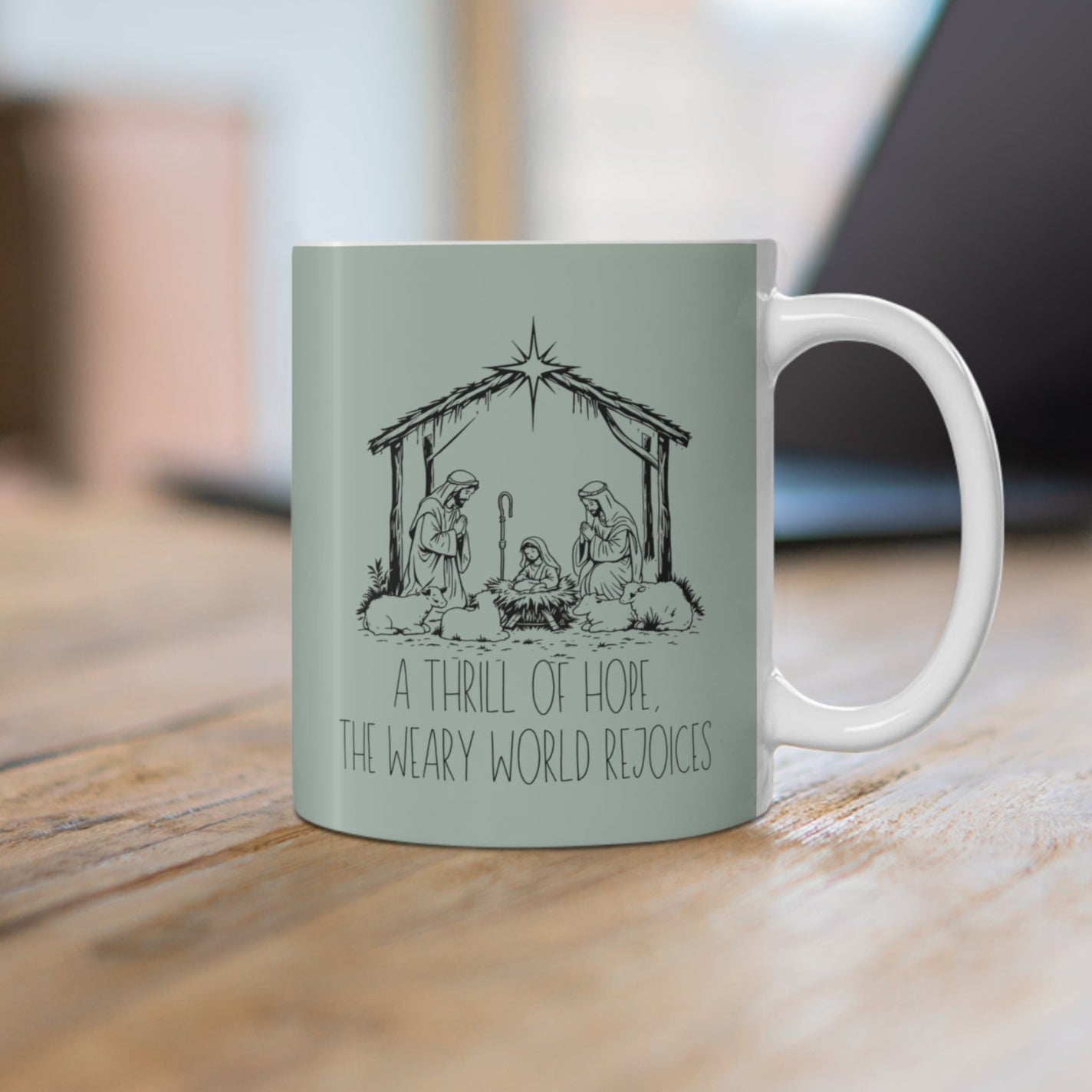 Christmas Holiday Christian Coffee Mug 11oz, Nativity Mug for Christmas, Religious Christmas Mug Gift, Festive Xmas Coffee Cup, Holiday Tea