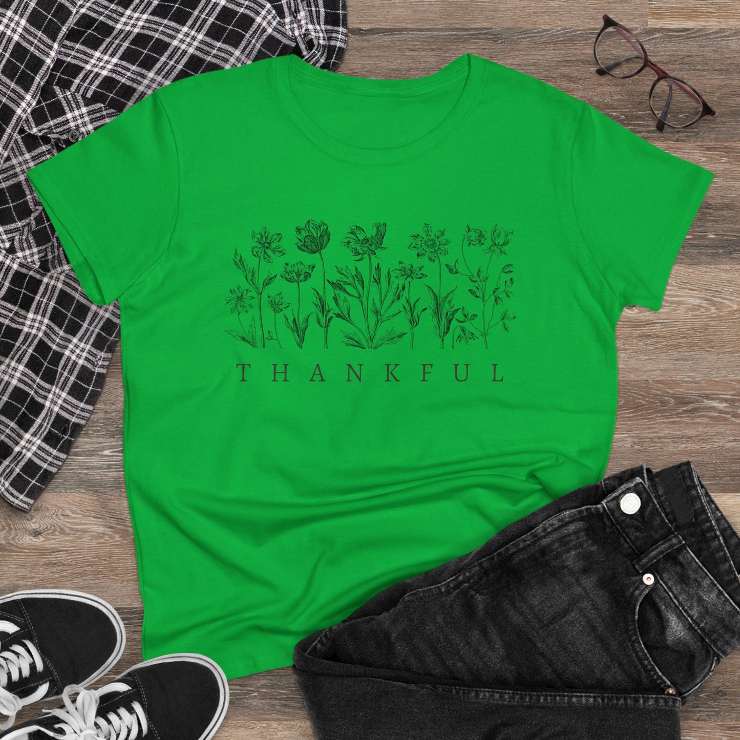 Thankful Christian Midweight Cotton Tshirt for Women