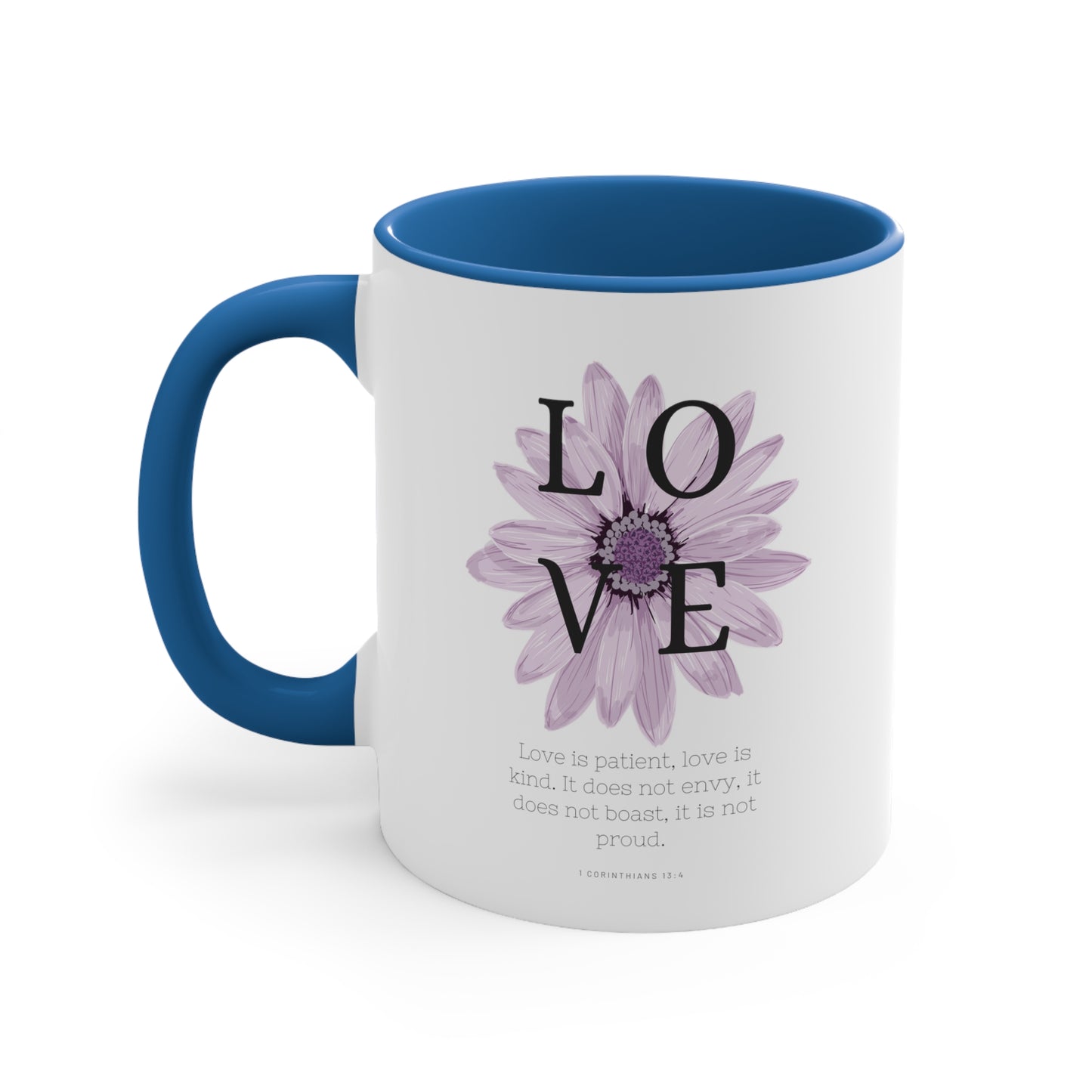 Love Is Christian Mug with Bible Verse Accent Coffee Mug, 11oz
