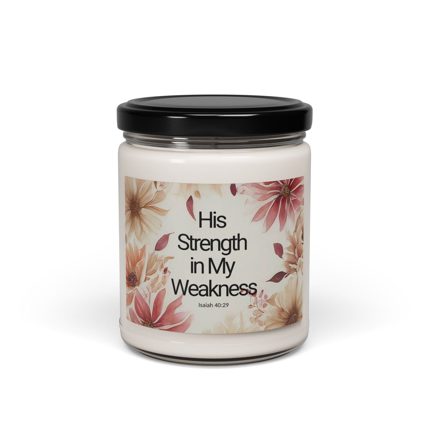 His Strength in My Weaknesses Christian Candle
