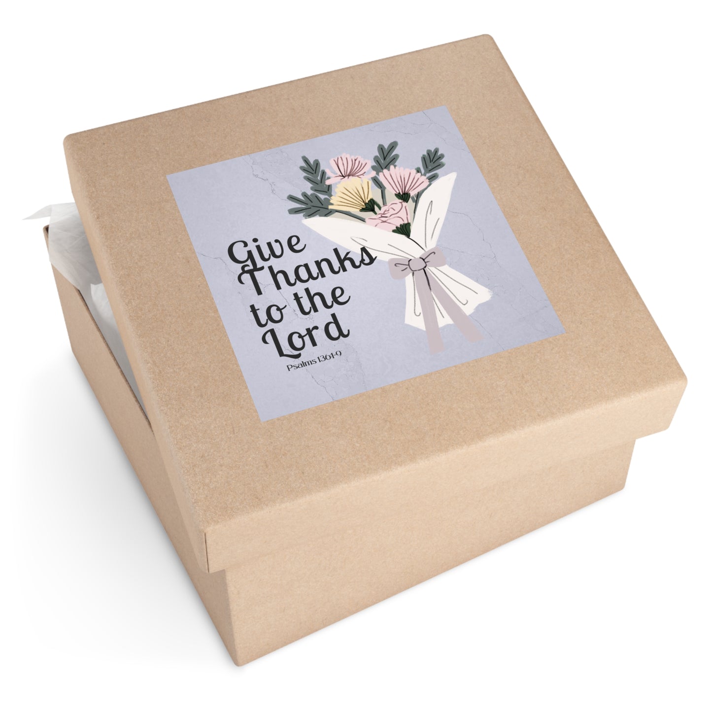 Thank You Sticker in Lavender Christian Sticker Great Thanksgiving Sticker