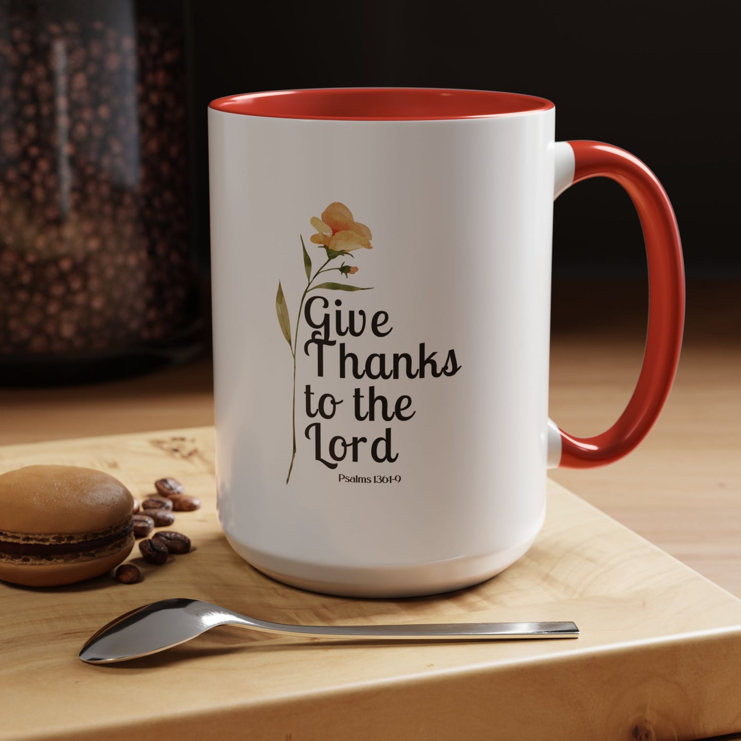 Give Thanks to the Lord Christian coffee mug