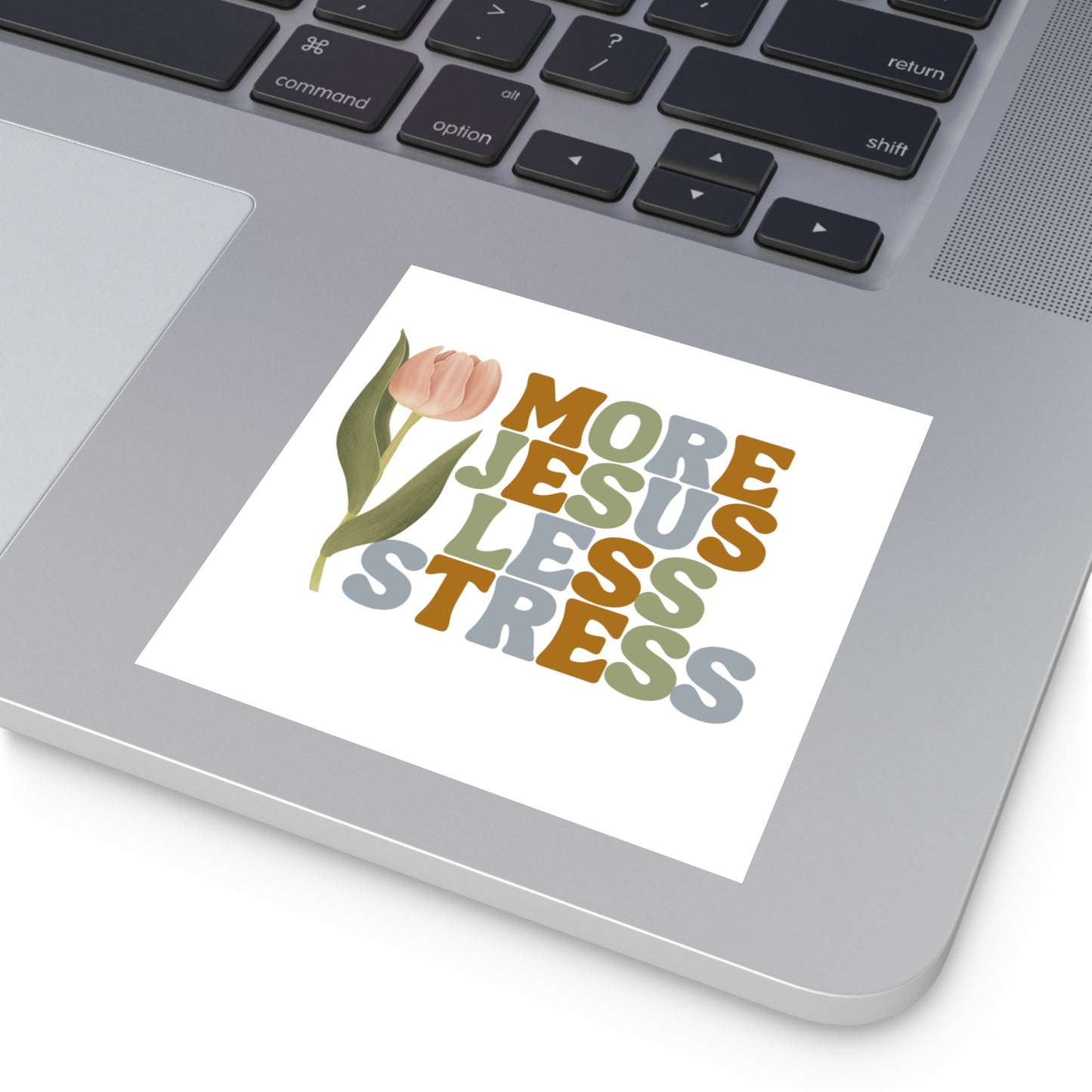 More Jesus Less Stress Sticker with Inspirational Message Christian Sticker