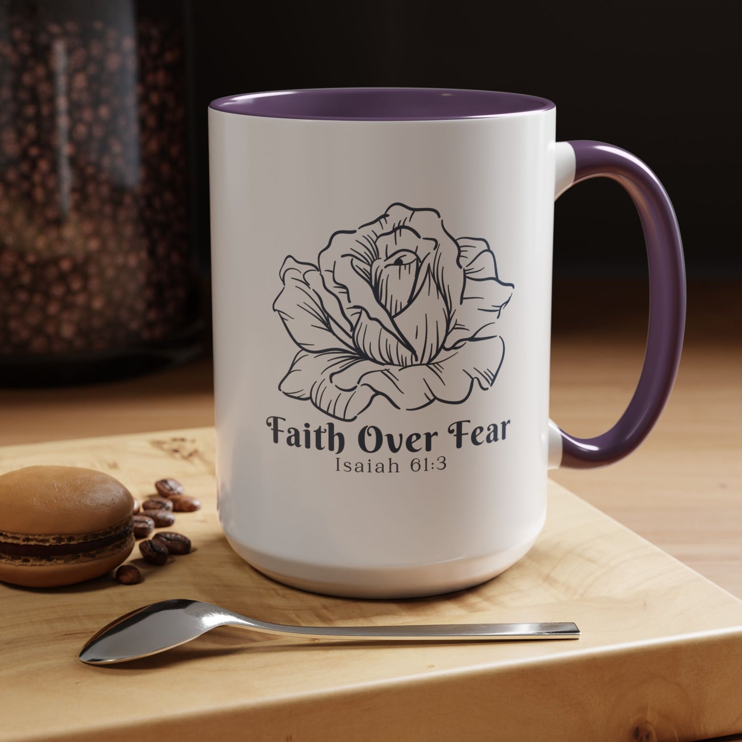 Faith Over Fear Christian coffee mug