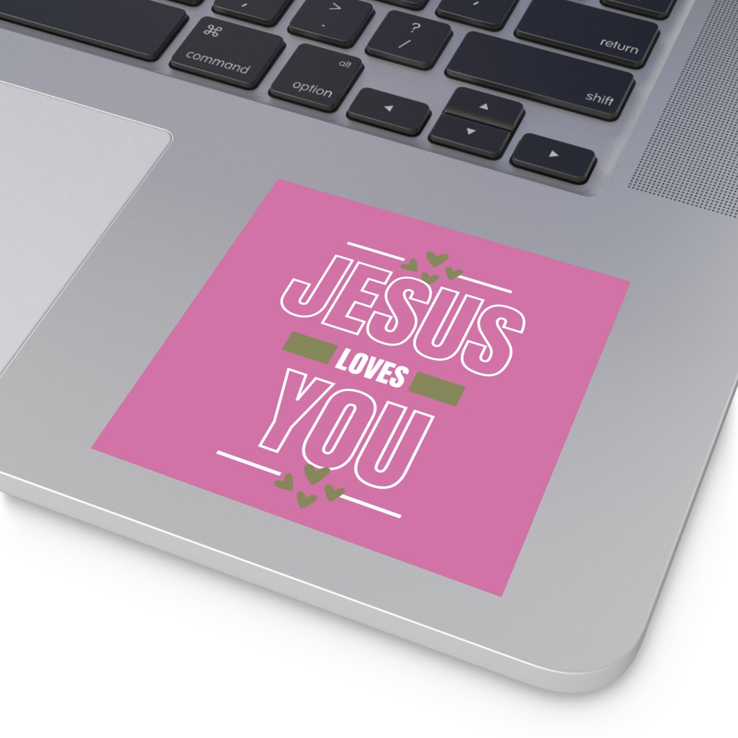 Christian Stickers, Jesus Loves You, Scripture Sticker, Christian Vinyl Sticker in Pink