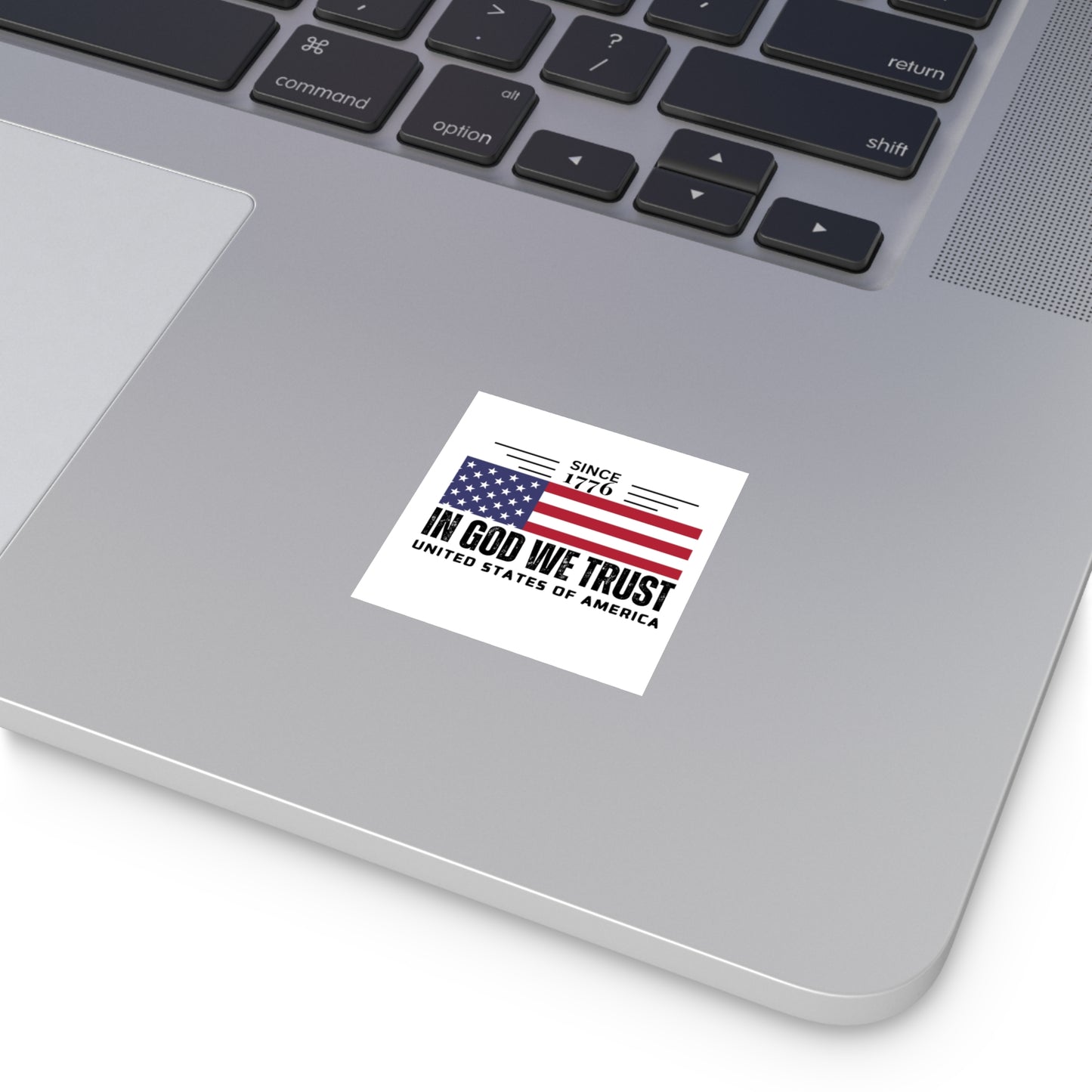 In God We Trust American Christian Sticker with US Flag Sticker In White