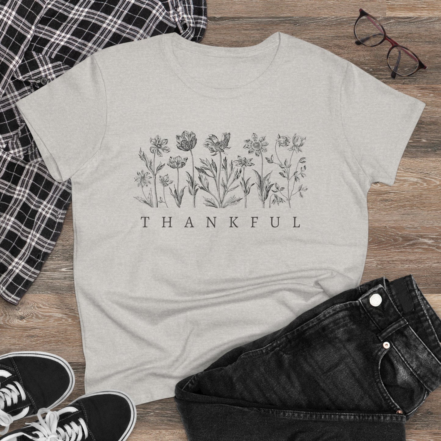 Thankful Christian Midweight Cotton Tshirt for Women