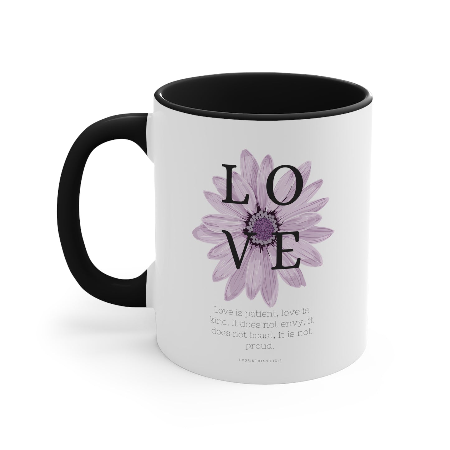 Love Is Christian Mug with Bible Verse Accent Coffee Mug, 11oz