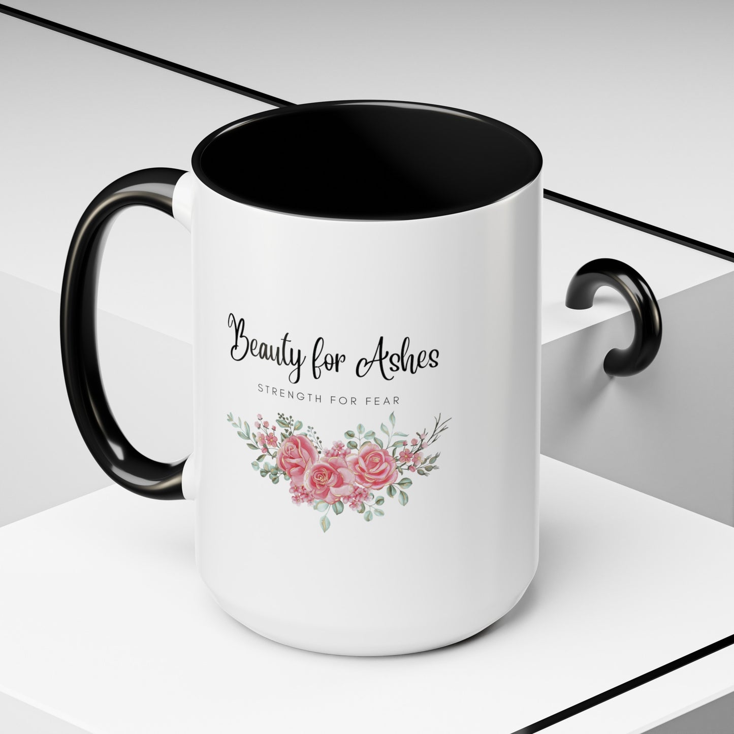 Beauty for Ashes Mug with Bible Verse Christian coffee mugs for Mom Christian Coffee Mug with Inspirational Message Accent Coffee Mug in 11oz Coffee Mug in 15 oz for coffee lovers