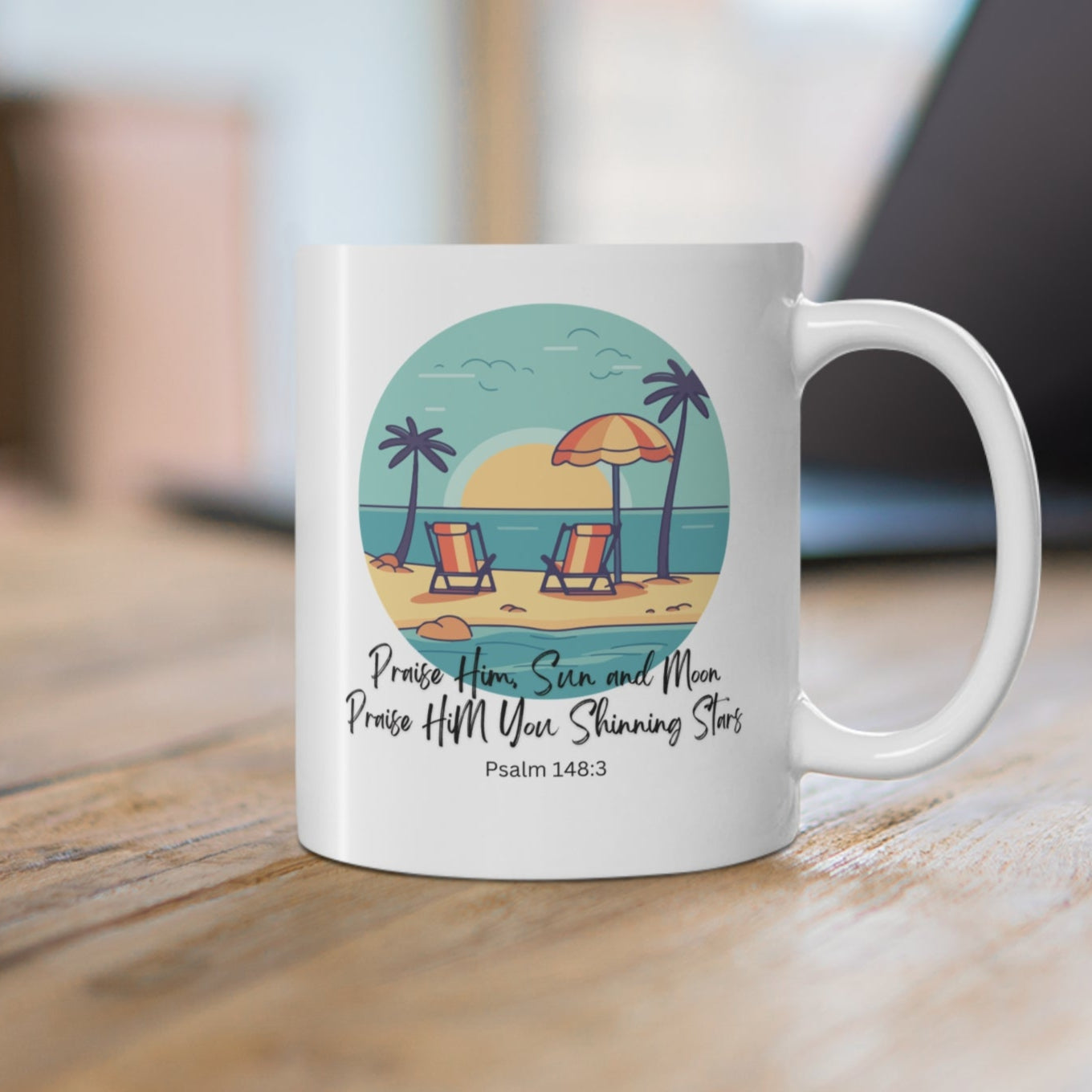 Praise The Lord Sun Moon and Start Christian Coffee Mug