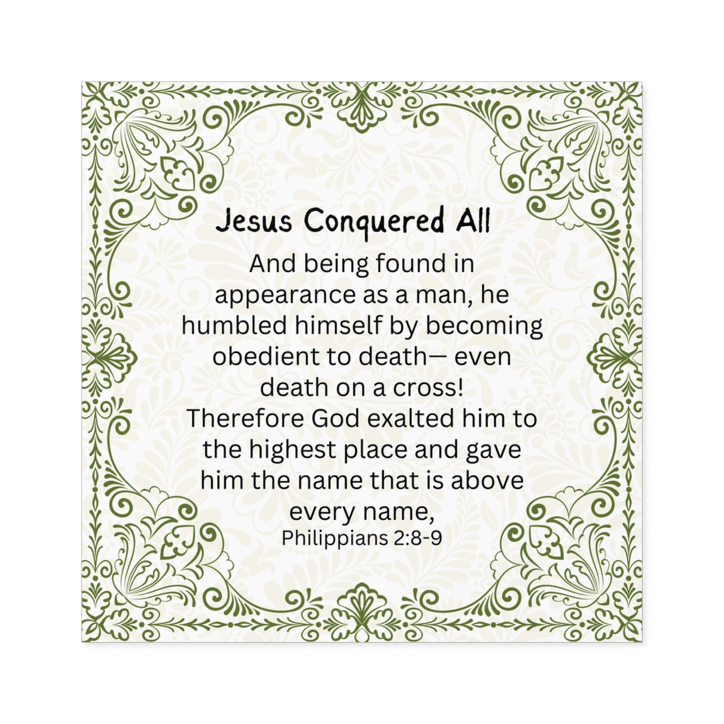 Christian Sticker Jesus Conquered All Bible Verse Christian Easter Sticker