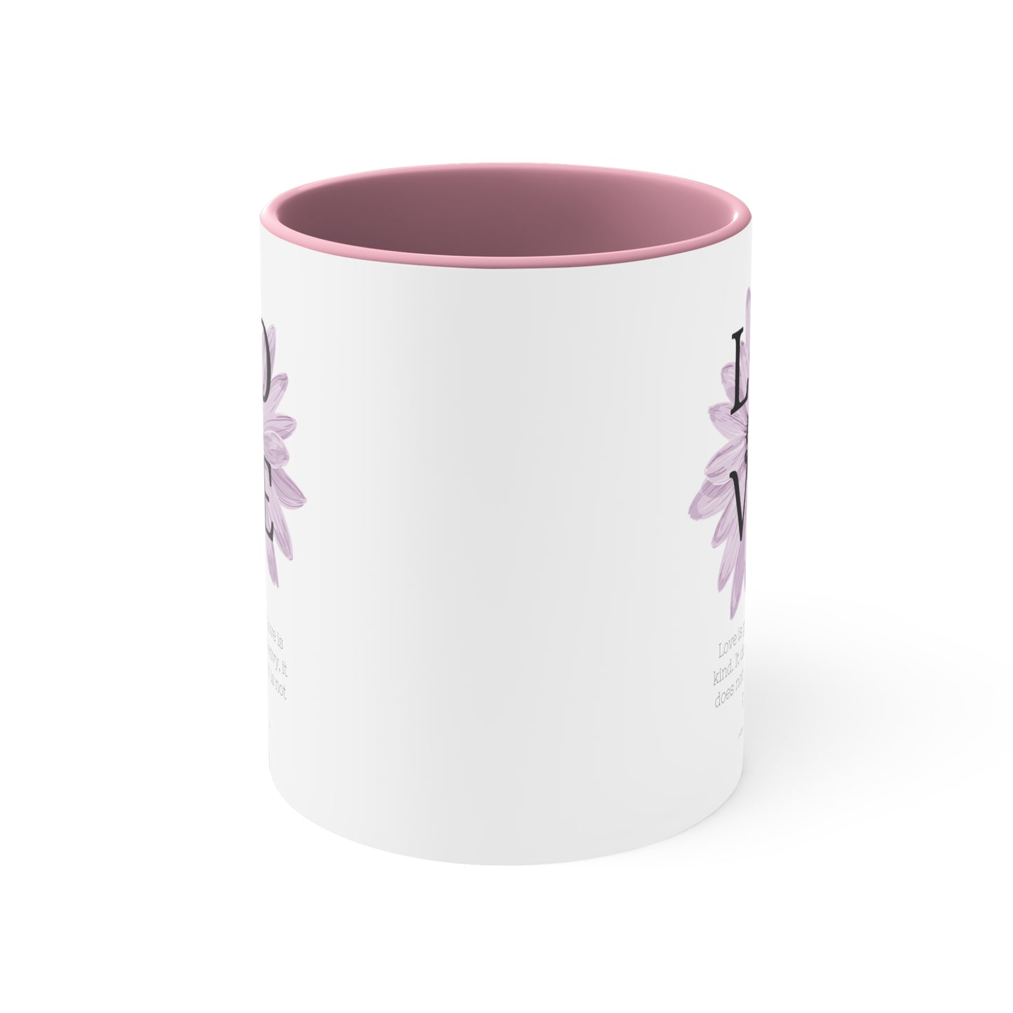 Love Is Christian Mug with Bible Verse Accent Coffee Mug, 11oz