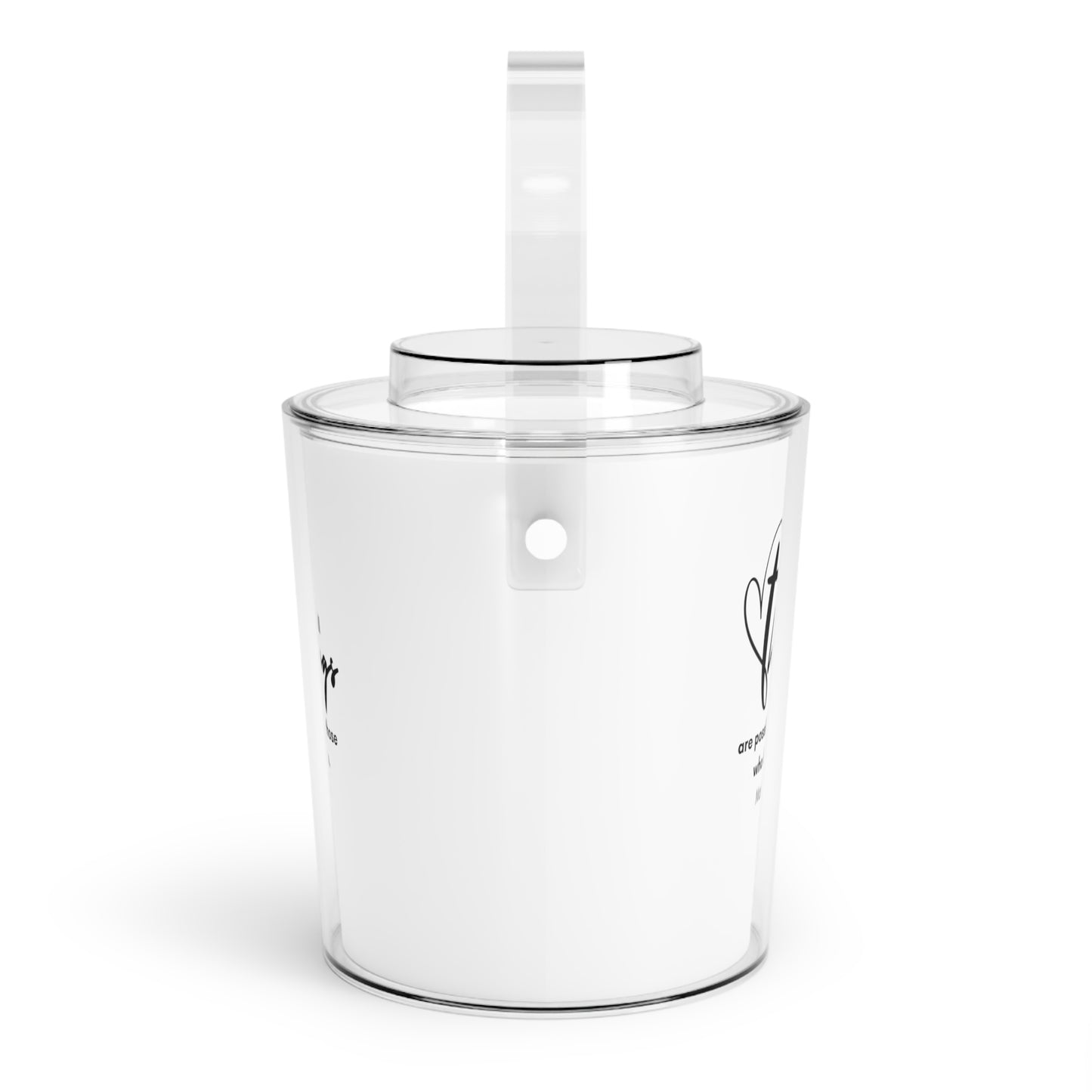 All Things are Possible Ice Bucket with Tongs Storage Bin for Ice Cubes to Keep Ice Frozen for Parties and Events Ice Bucket with Tongs and Lid