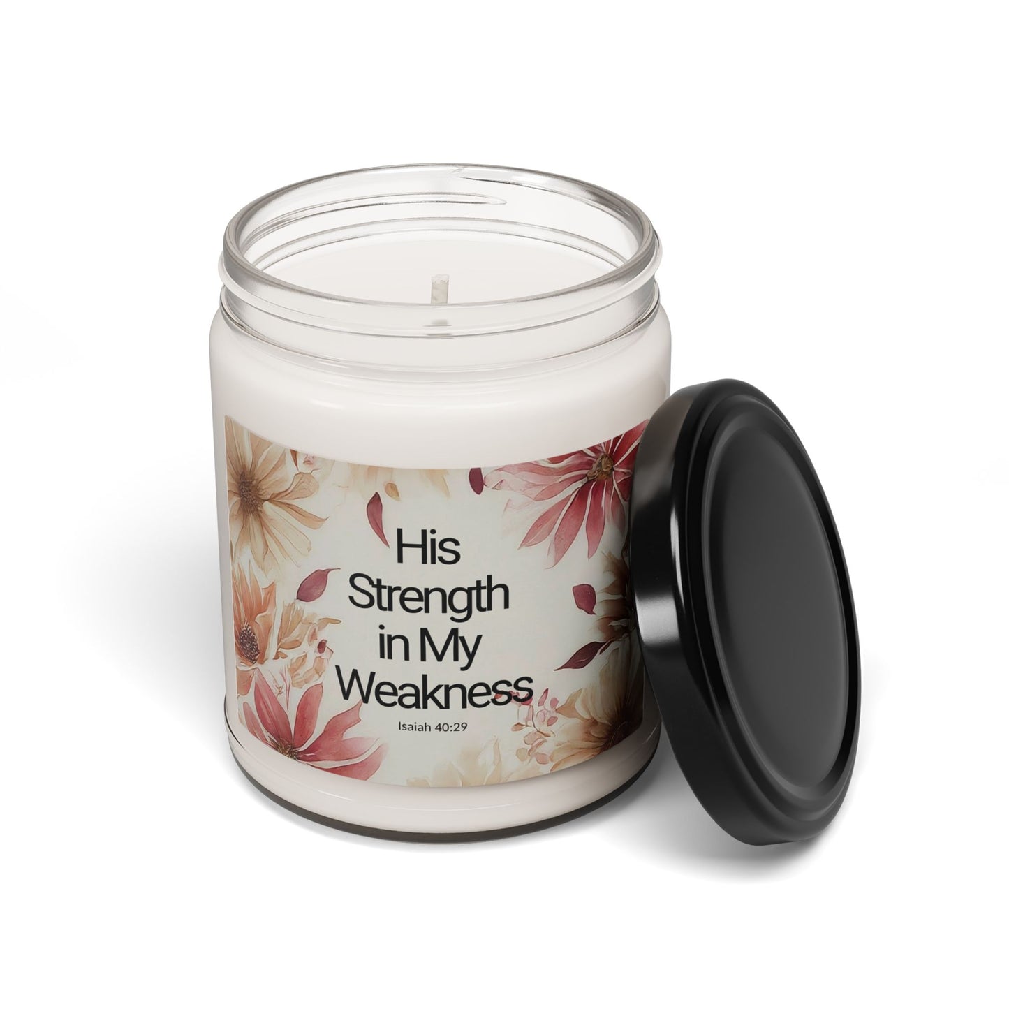 His Strength in My Weaknesses Christian Candle
