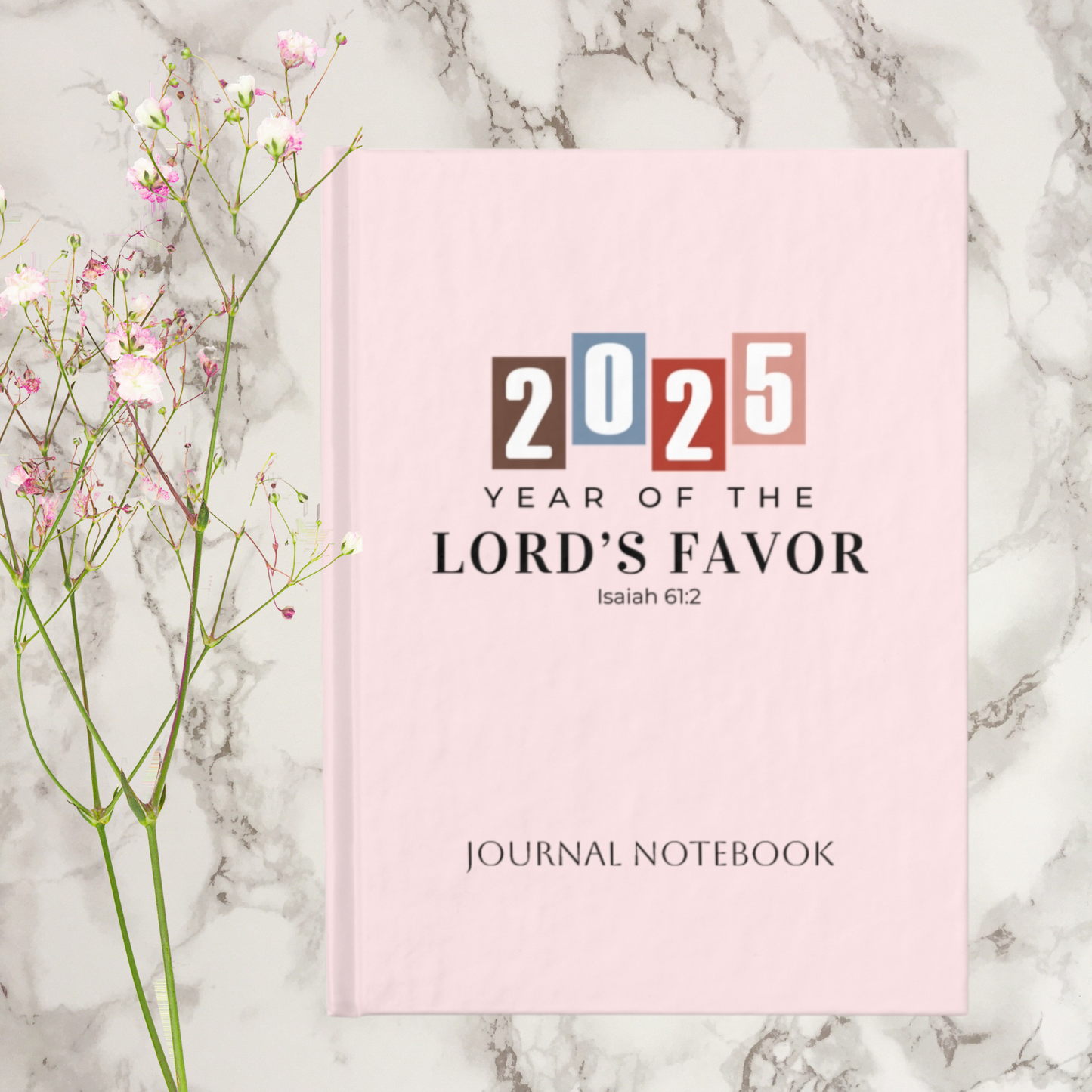 Christian Journal, Year of the Lord's Favor 2025, Christian Lined Journal for Church Notebook, Bible Verse Journaling Book