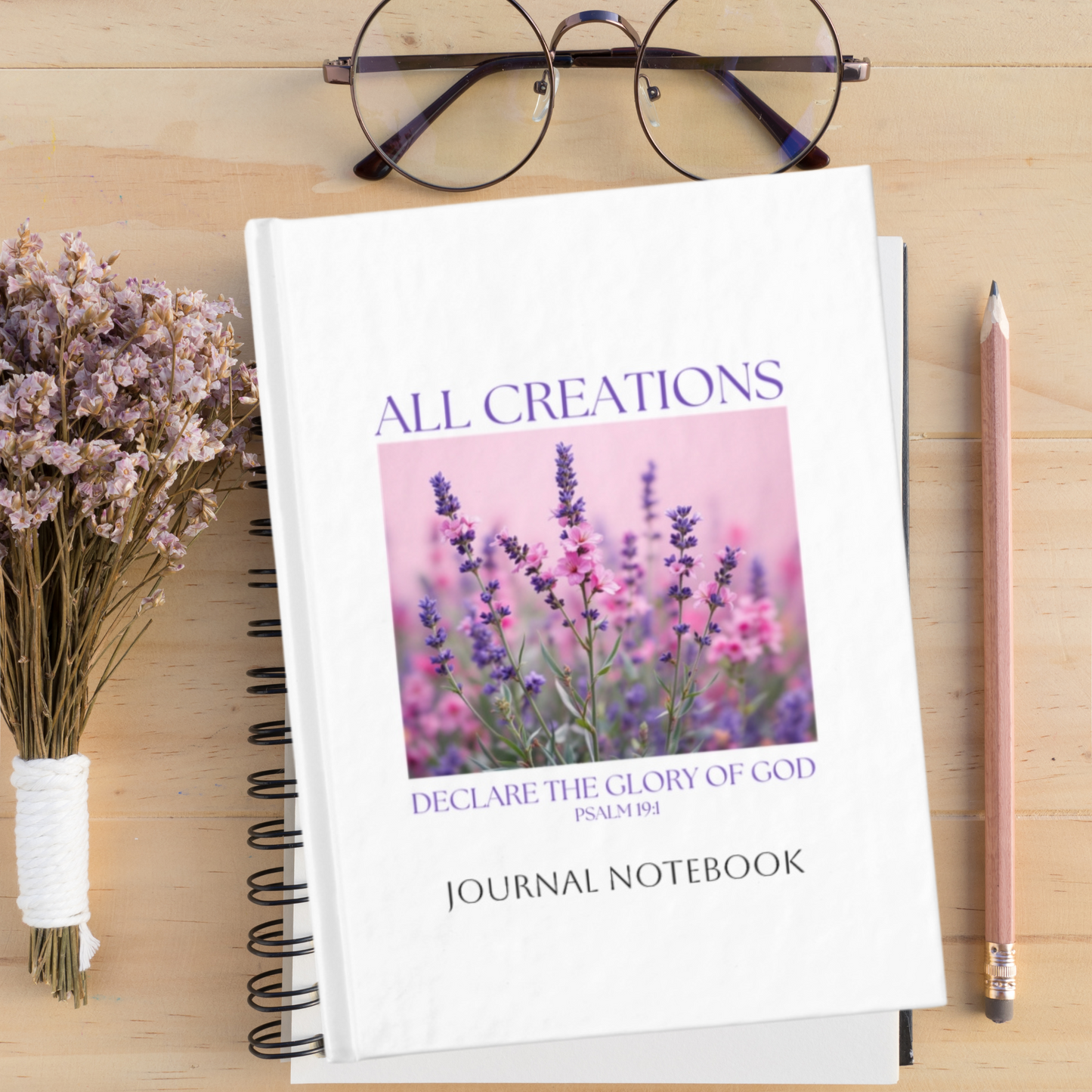 Christian Journal - All Creation Declare - Church Notebook with Bible Verse Ruled Line Notebook