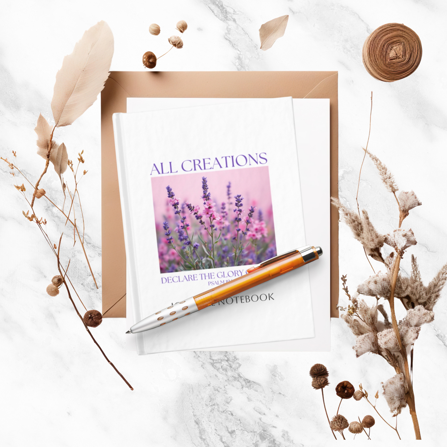 Christian Journal - All Creation Declare - Church Notebook with Bible Verse Ruled Line Notebook