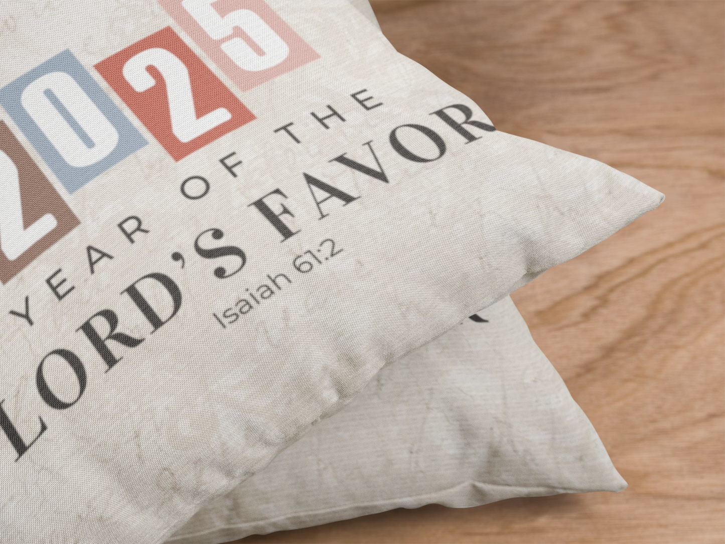 Christian Pillow, Year of the Lord 2025 - Religious Decorative Cushion, Spun Poly Throw Pillow, Faith Inspired Accent Pillow, Christian Home