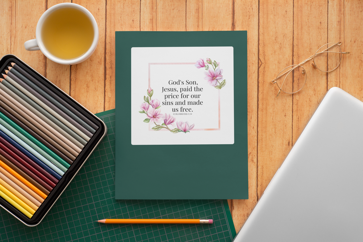 Christian Stickers, Jesus Paid The Price Sticker, Devotional Journal Sticker, Christian Vinyl Sticker